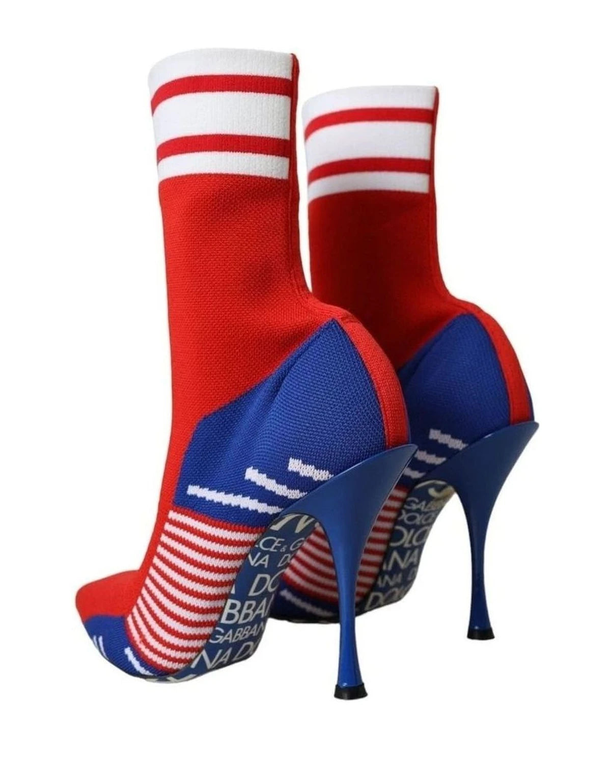 Dolce & Gabbana Red Stretch Sock Style Short Boots Logo Shoes Boots