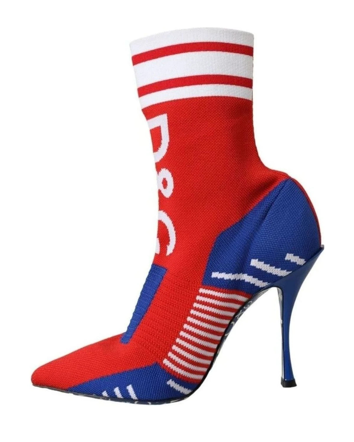 Dolce & Gabbana Red Stretch Sock Style Short Boots Logo Shoes Boots