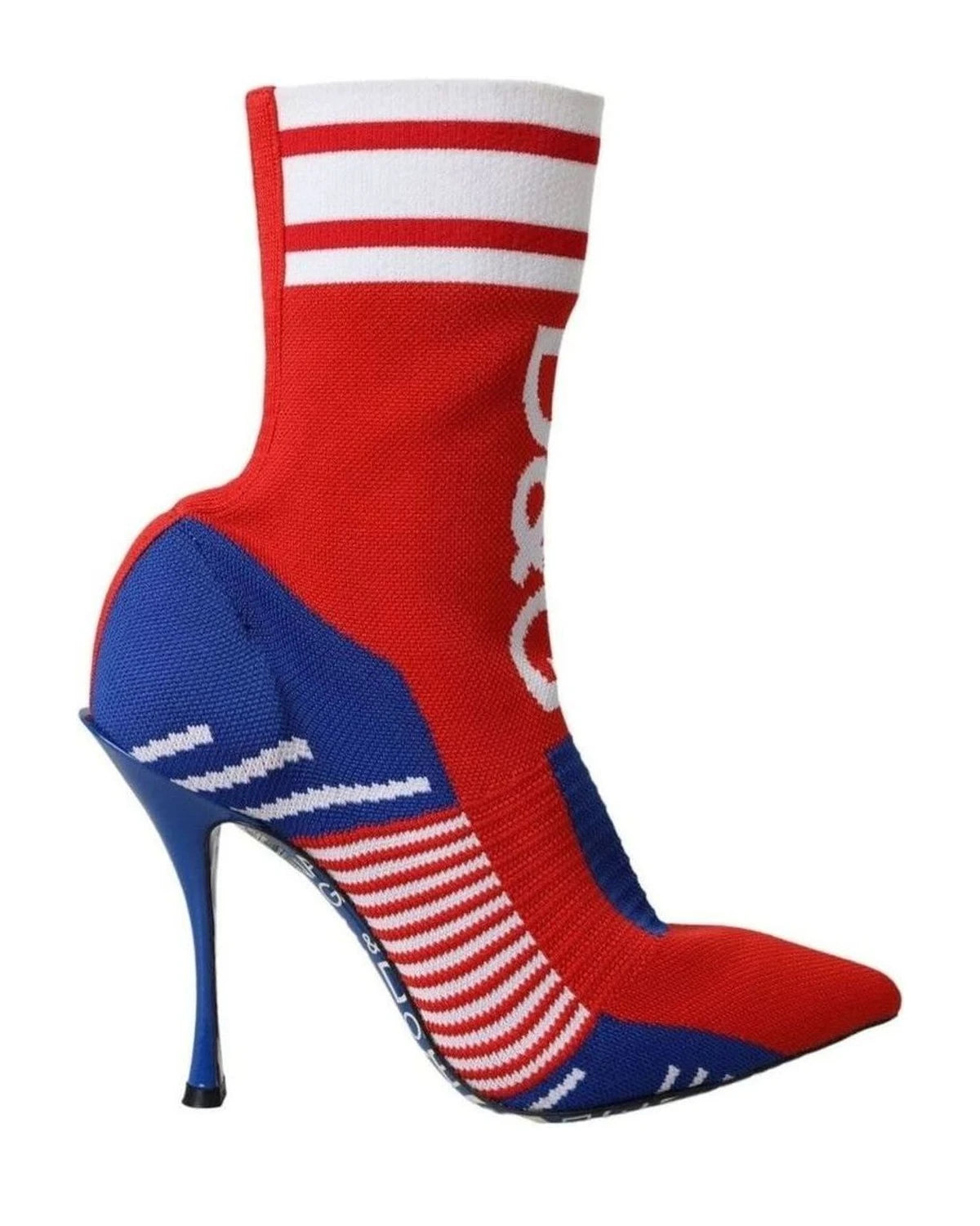 Dolce & Gabbana Red Stretch Sock Style Short Boots Logo Shoes Boots