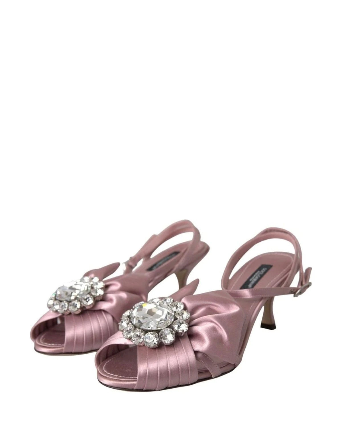 Dolce & Gabbana Pink Keira Crystal Heels Sandals Shoes Heels
