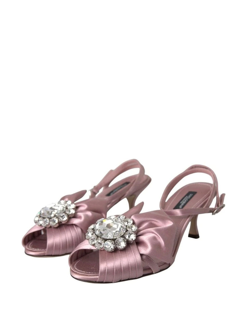 Dolce & Gabbana Pink Keira Crystal Heels Sandals Shoes Heels