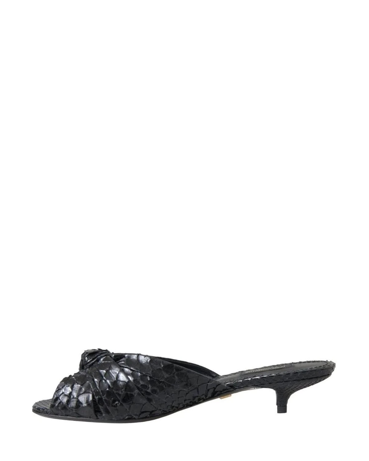Dolce & Gabbana Black Exotic Leather Heels Slides Shoes Heels