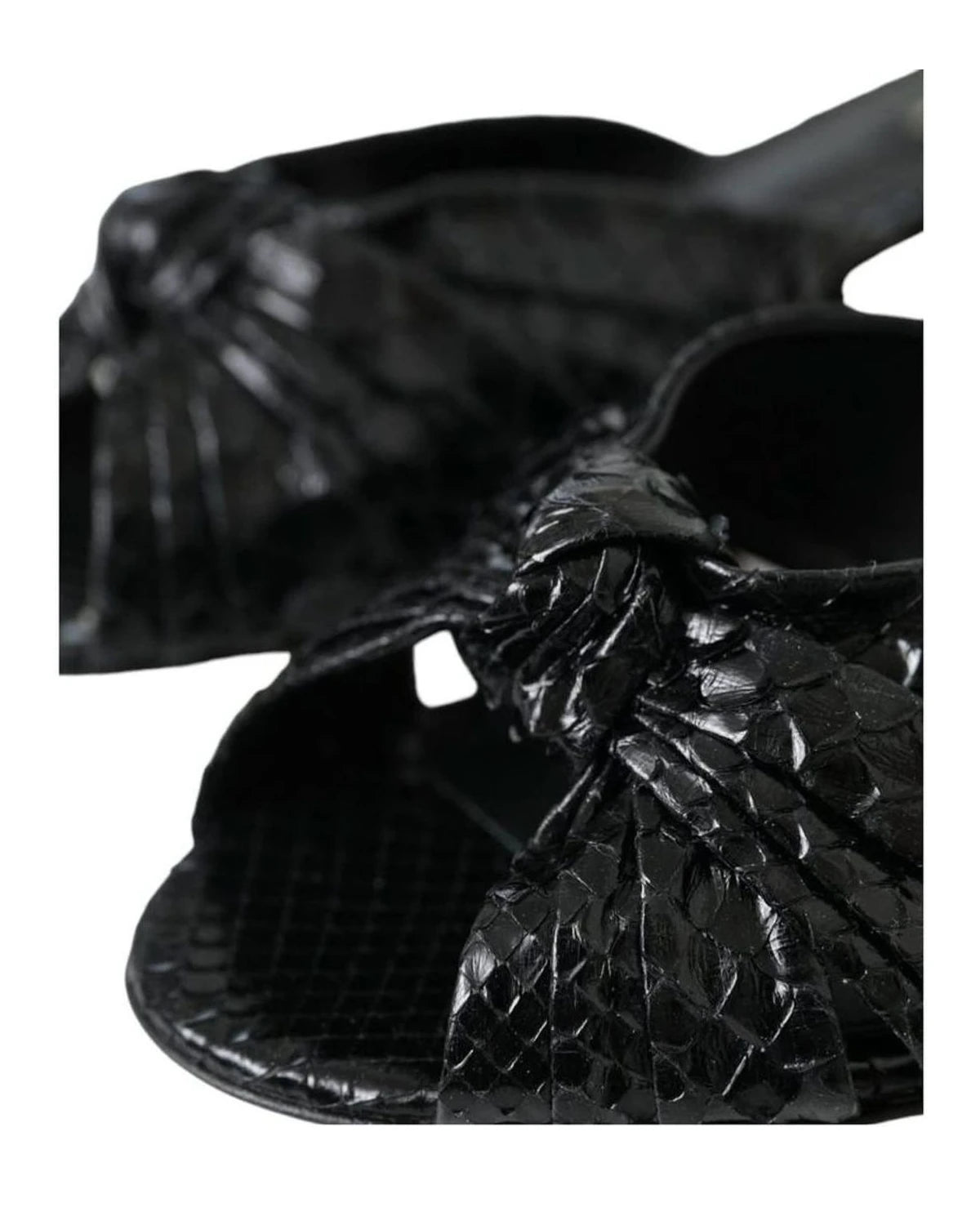 Dolce & Gabbana Black Exotic Leather Heels Slides Shoes Heels