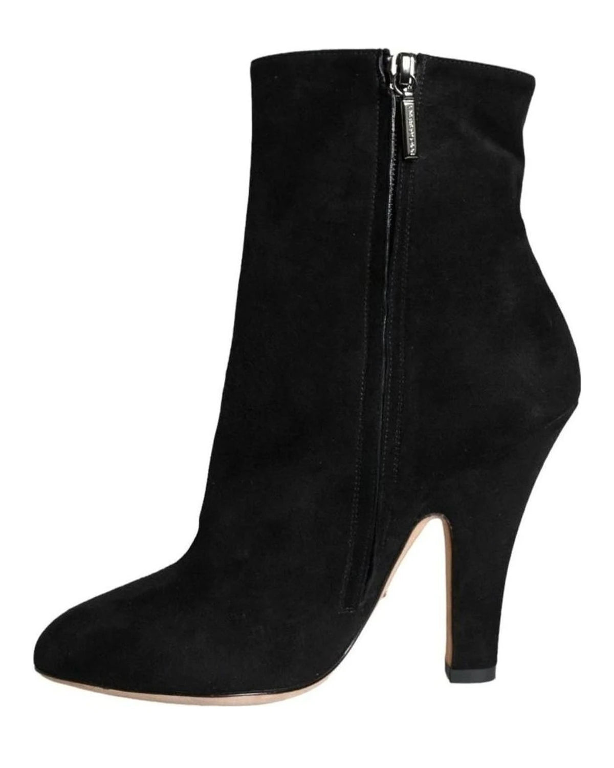 Dolce & Gabbana Black Suede Leather Mid Calf Boots Shoes Boots