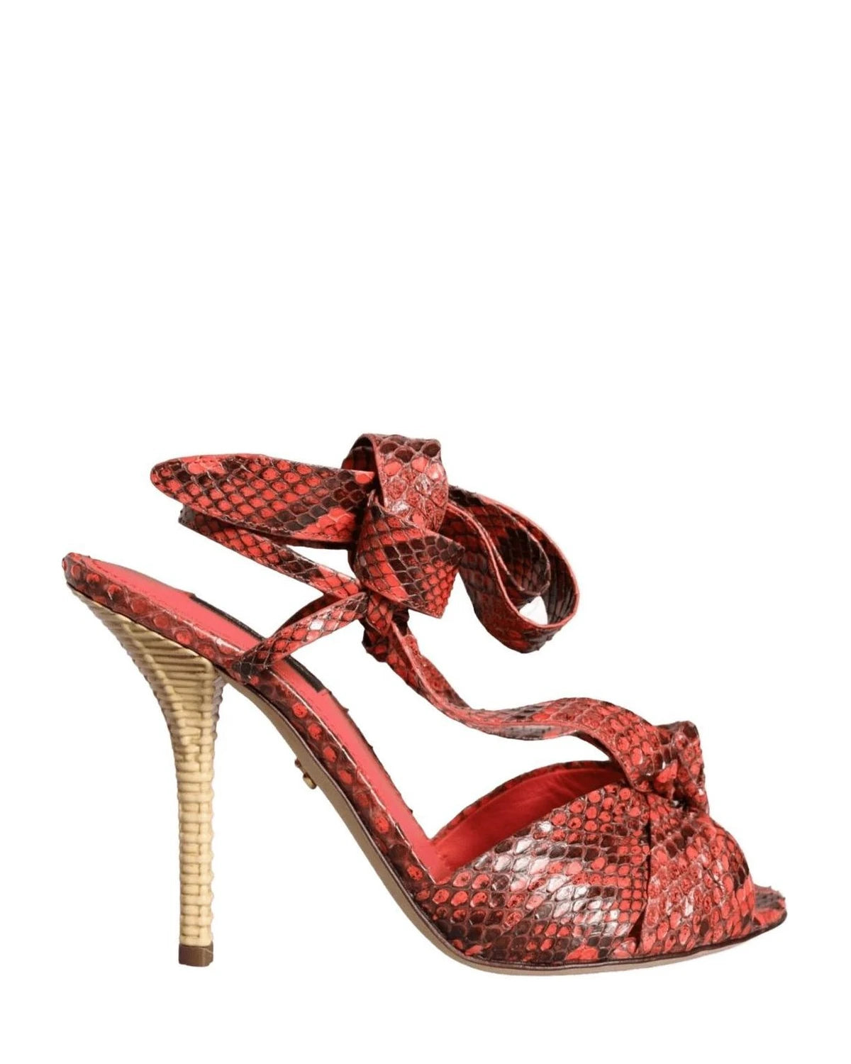 Dolce & Gabbana Coral Exotic Leather Heels Sandals Shoes Glam Steals