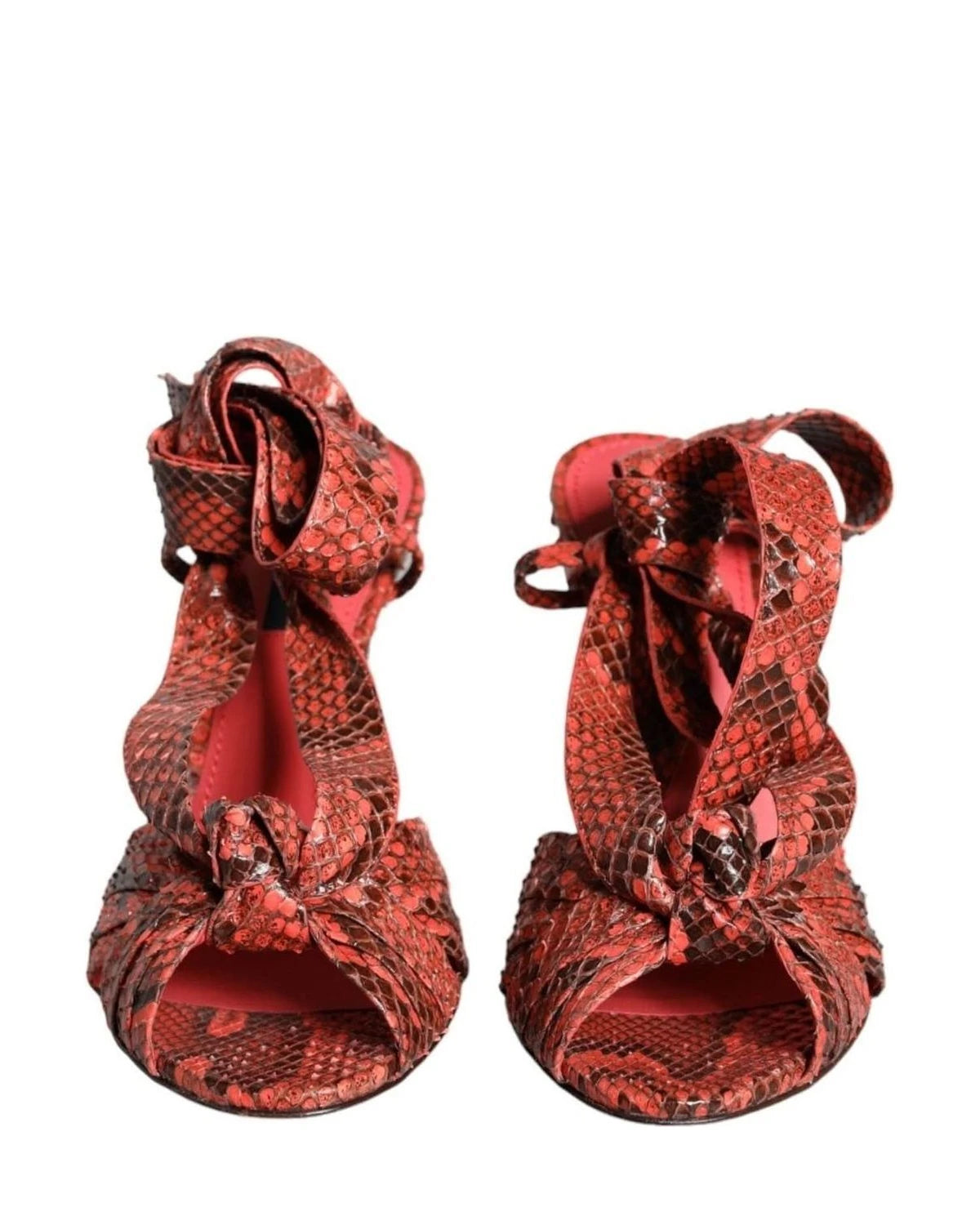 Dolce & Gabbana Coral Exotic Leather Heels Sandals Shoes Heels