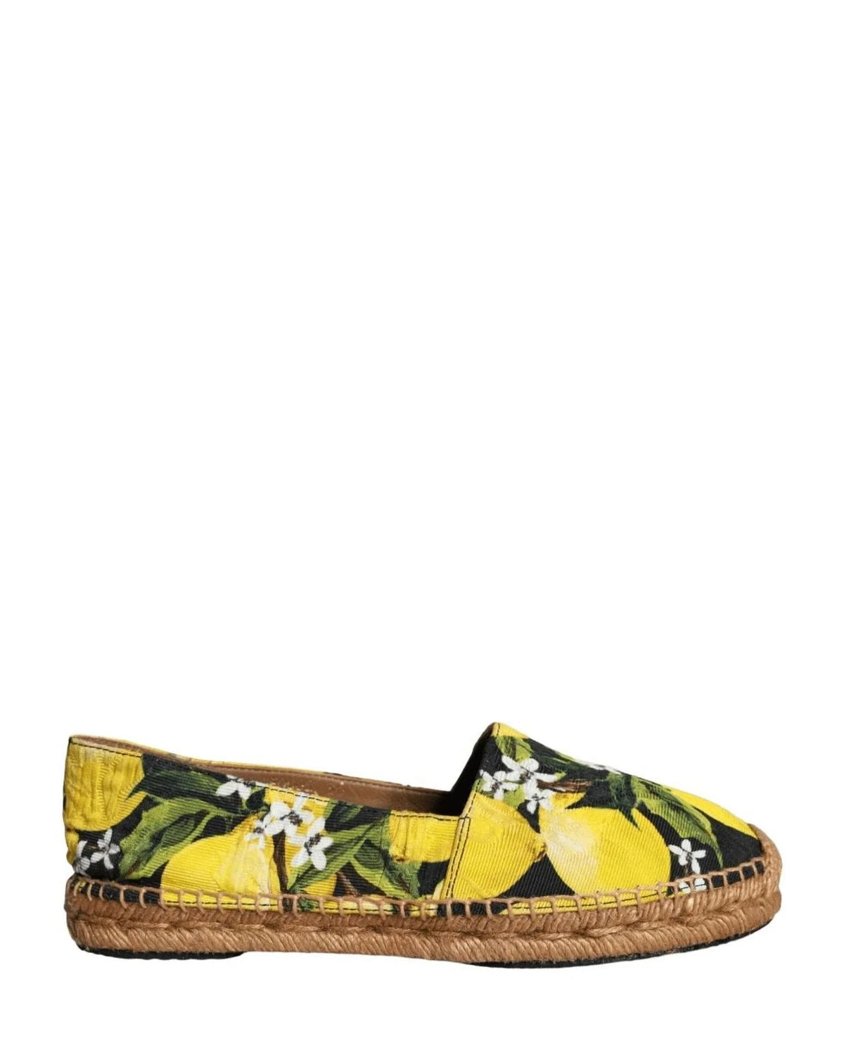 Dolce & Gabbana Multicolor Lemon Slip On Espadrilles Shoes Flats