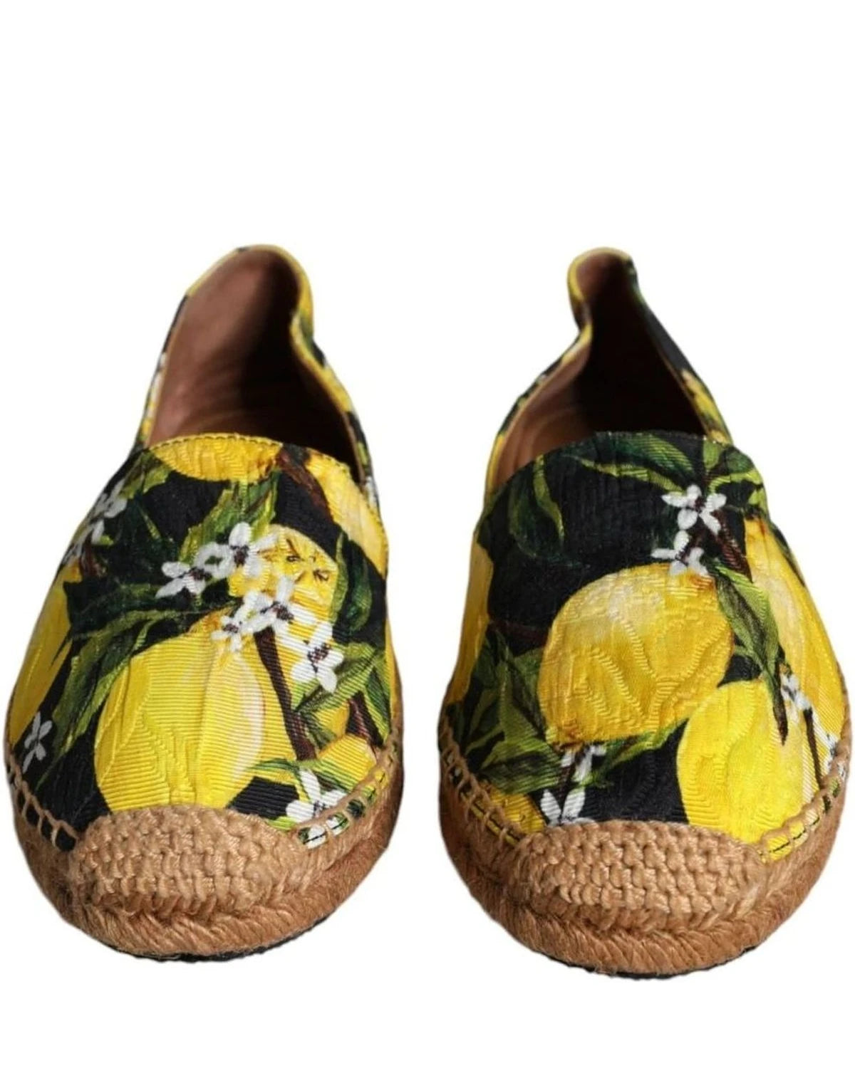 Dolce & Gabbana Multicolor Lemon Slip On Espadrilles Shoes Flats