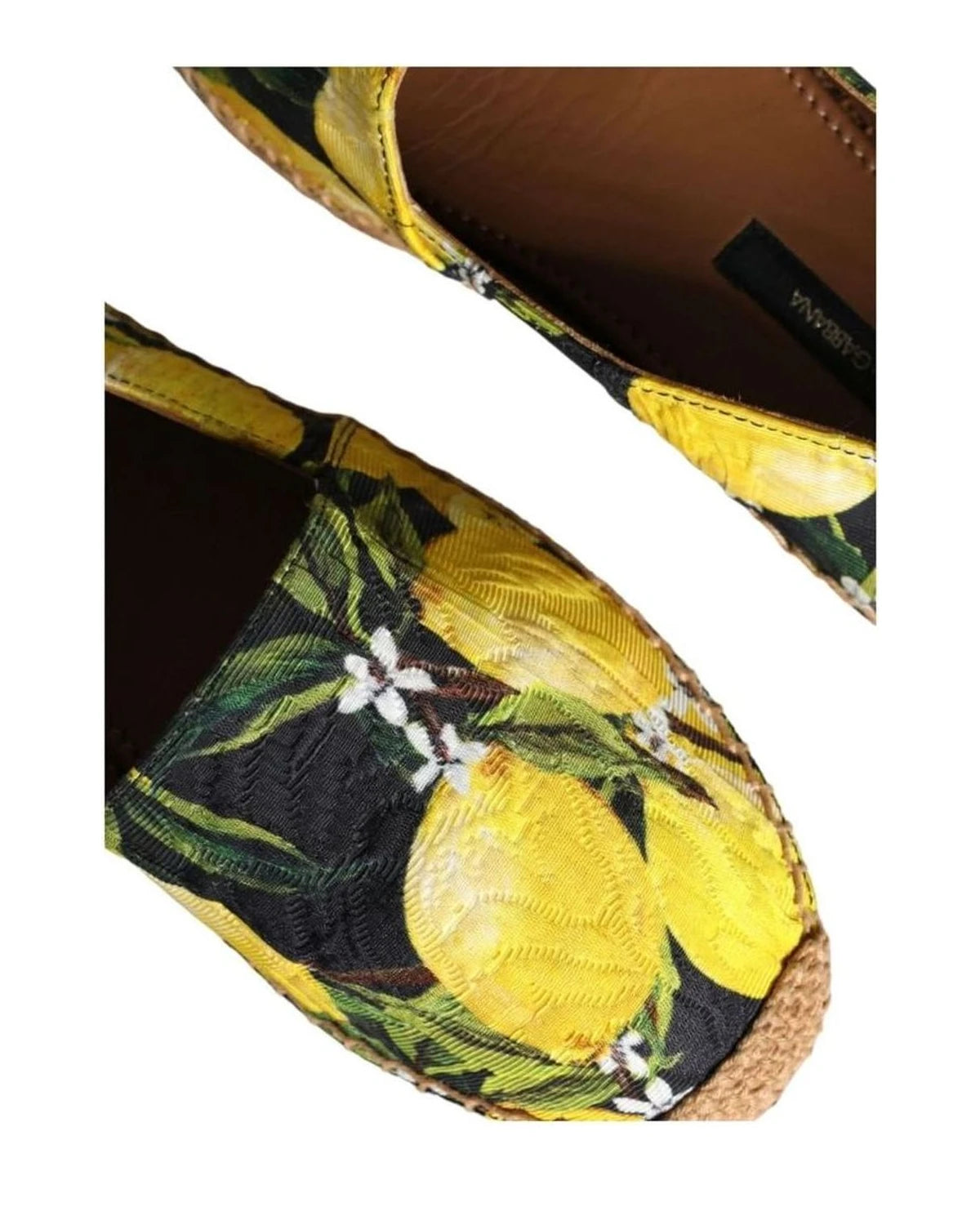 Dolce & Gabbana Multicolor Lemon Slip On Espadrilles Shoes Flats