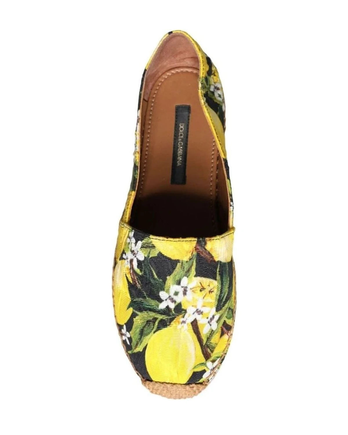 Dolce & Gabbana Multicolor Lemon Slip On Espadrilles Shoes Flats