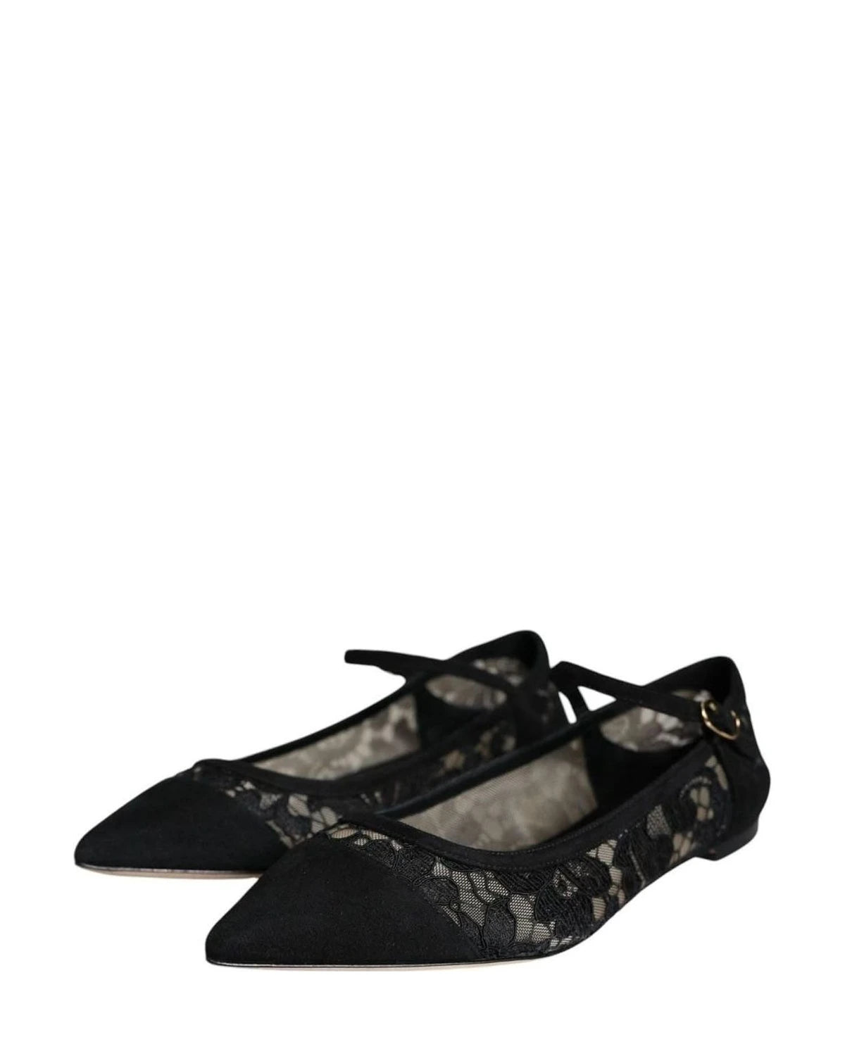Dolce & Gabbana Black Taormina Lace Bellucci Flats Shoes Flats