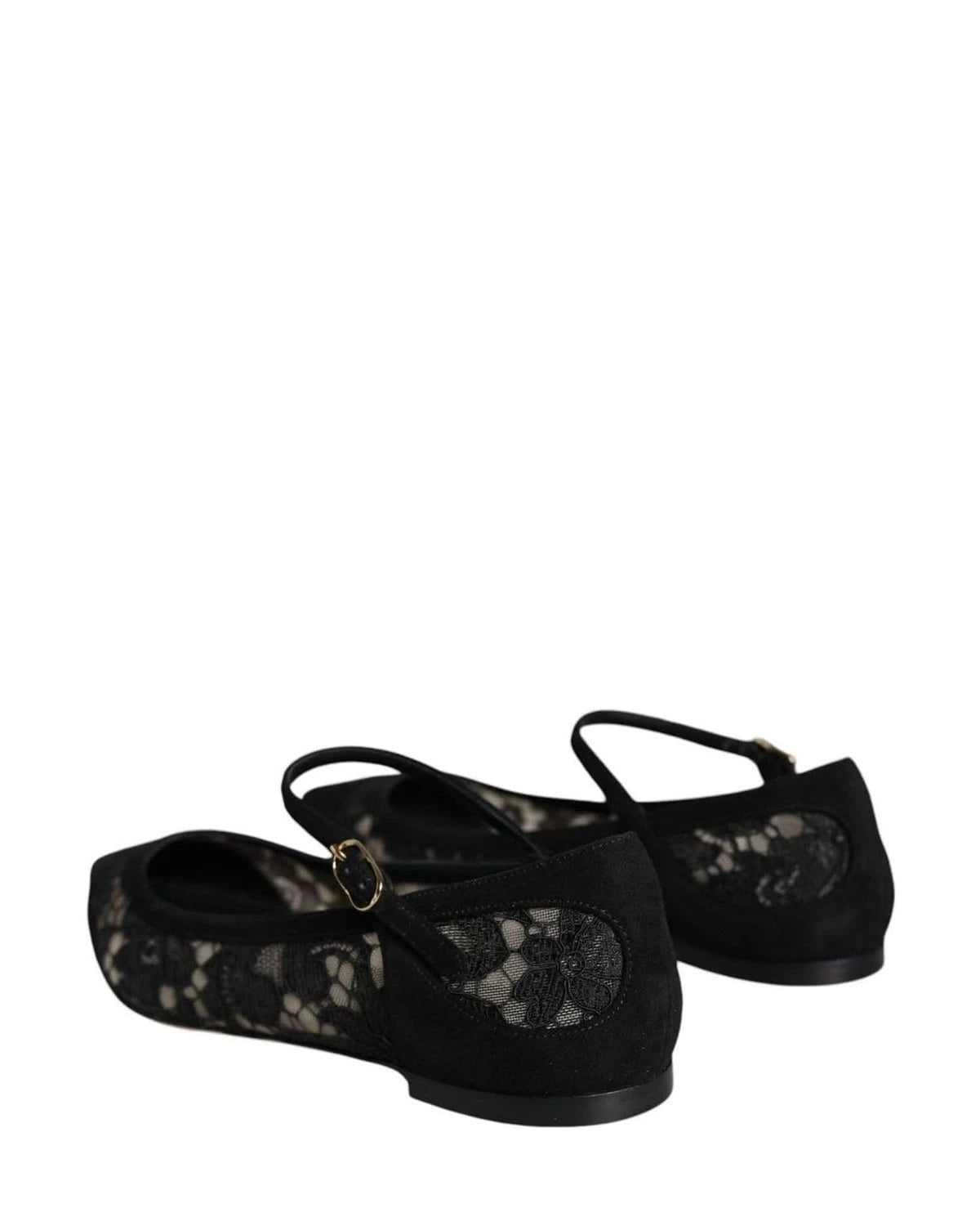 Dolce & Gabbana Black Taormina Lace Bellucci Flats Shoes Flats
