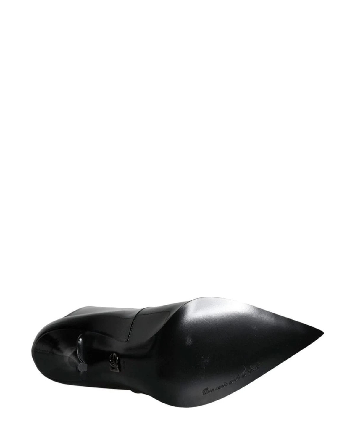 Dolce & Gabbana Black Patent Leather Pointed Ankle Boots Shoes Boots