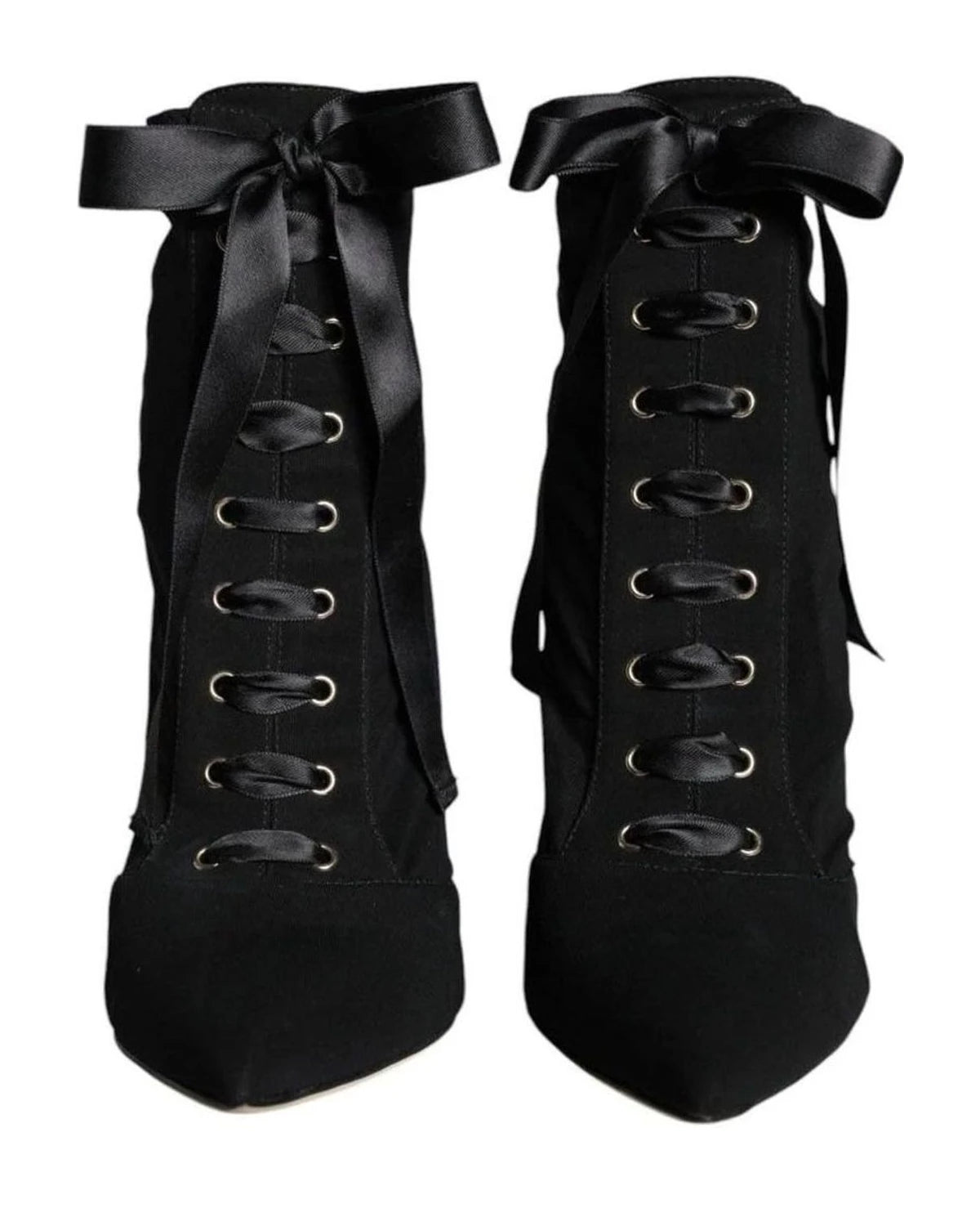 Dolce & Gabbana Black Jersey Stretch Ankle Booties Shoes Boots