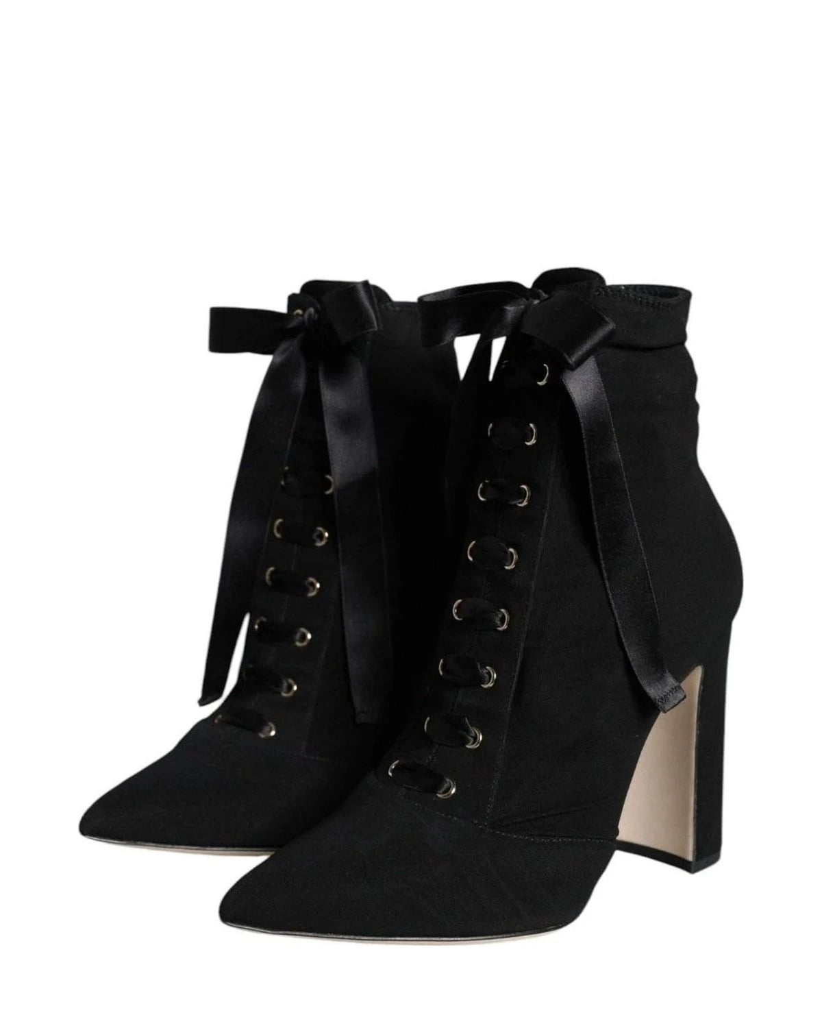 Dolce & Gabbana Black Jersey Stretch Ankle Booties Shoes Boots