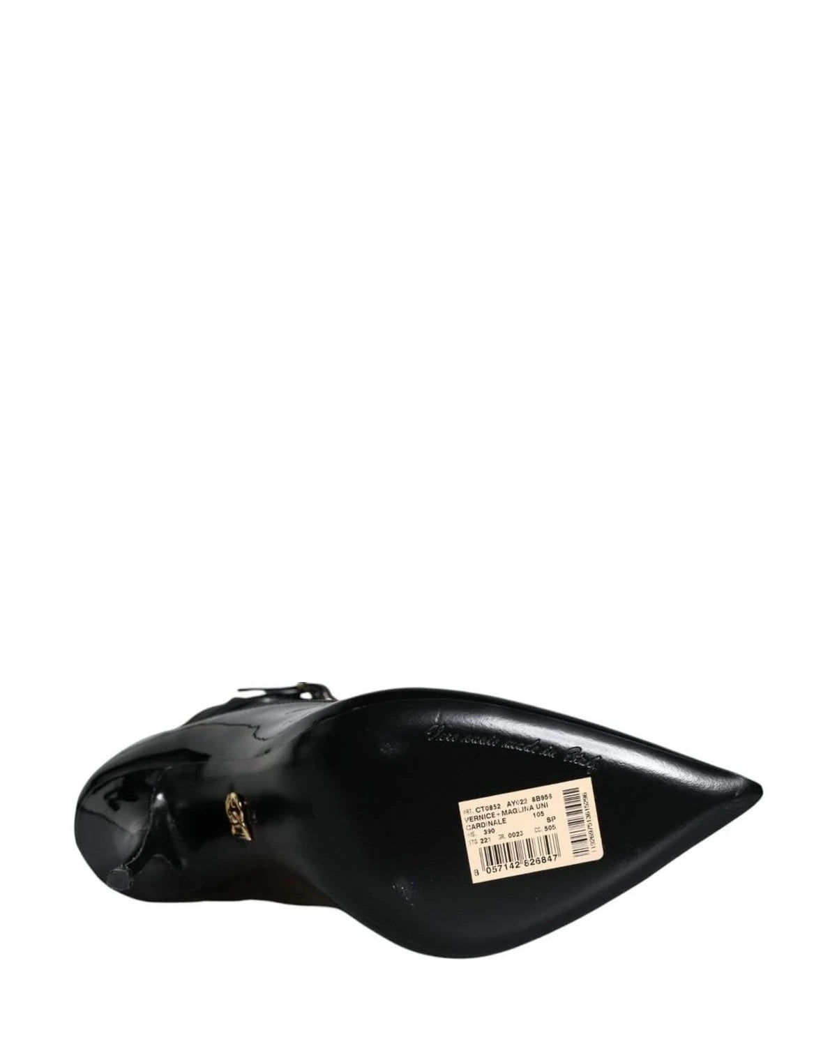 Dolce & Gabbana Black Leather Stilettos Booties Socks Shoes Boots