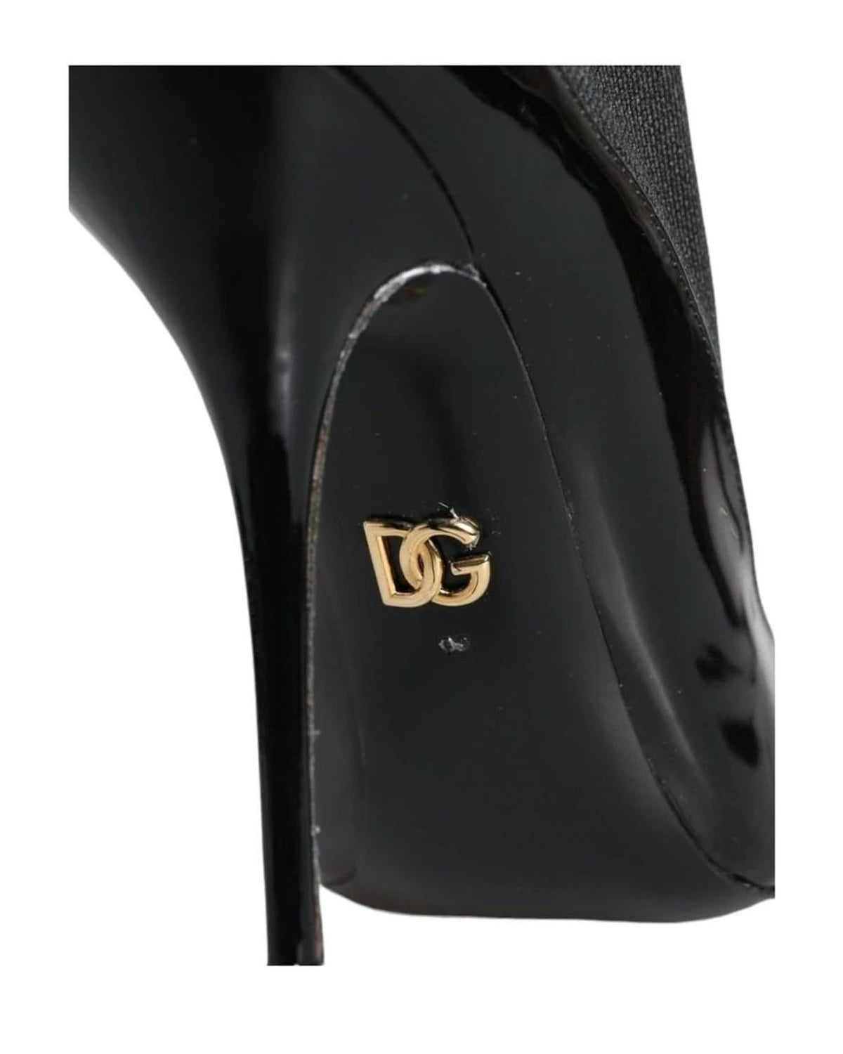 Dolce & Gabbana Black Leather Stilettos Booties Socks Shoes Boots