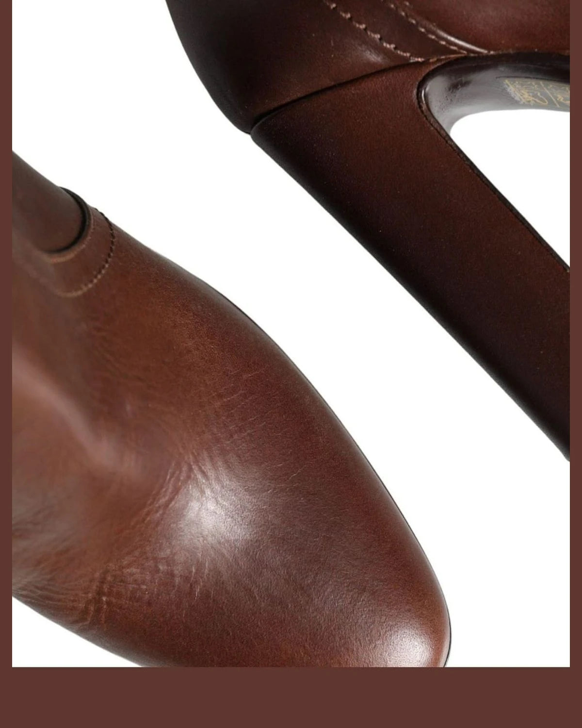 Dolce & Gabbana Brown Leather Heels Mid Calf Boots Shoes Boots