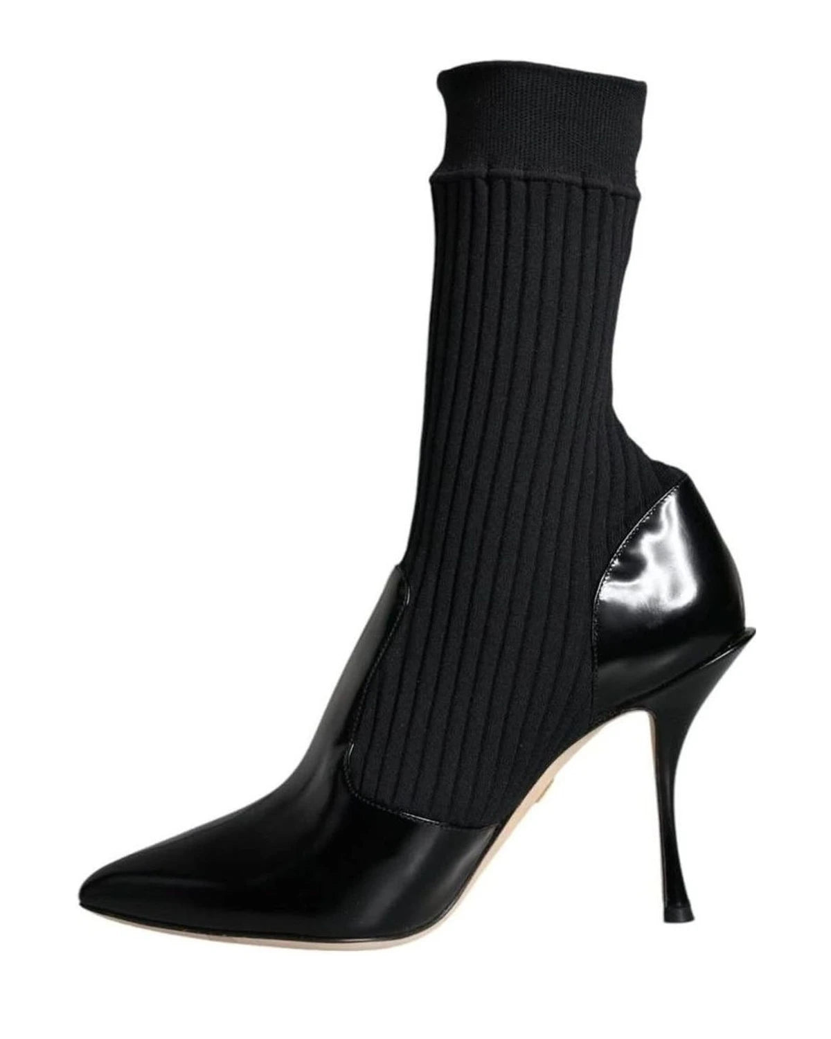 Dolce & Gabbana Black Stretch Stilettos Booties Socks Shoes Boots