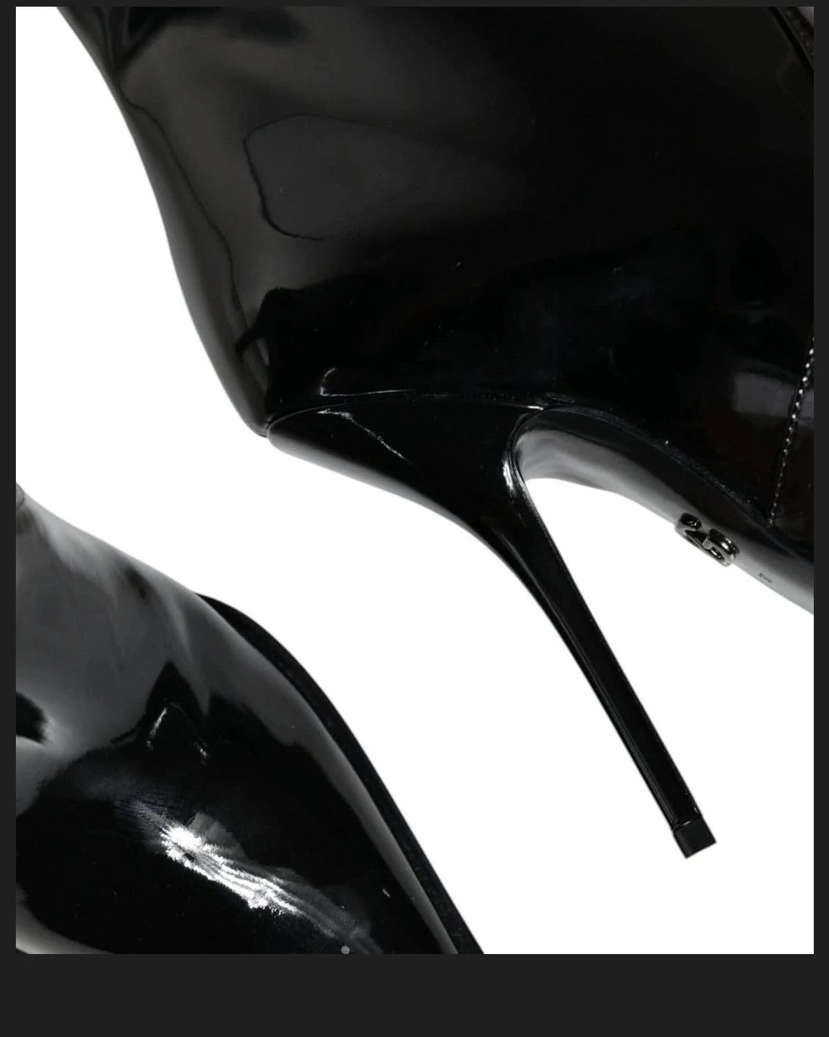 Dolce & Gabbana Black Patent Leather Mid Calf Boots Shoes Boots