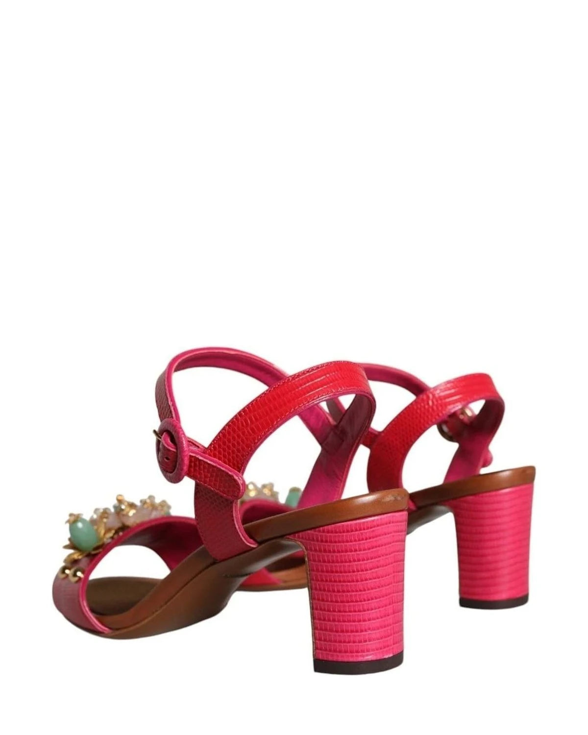 Dolce & Gabbana Fuchsia Leather Sandals Shoes Heels