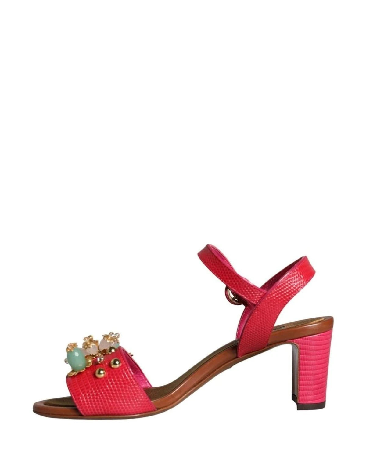 Dolce & Gabbana Fuchsia Leather Sandals Shoes Heels