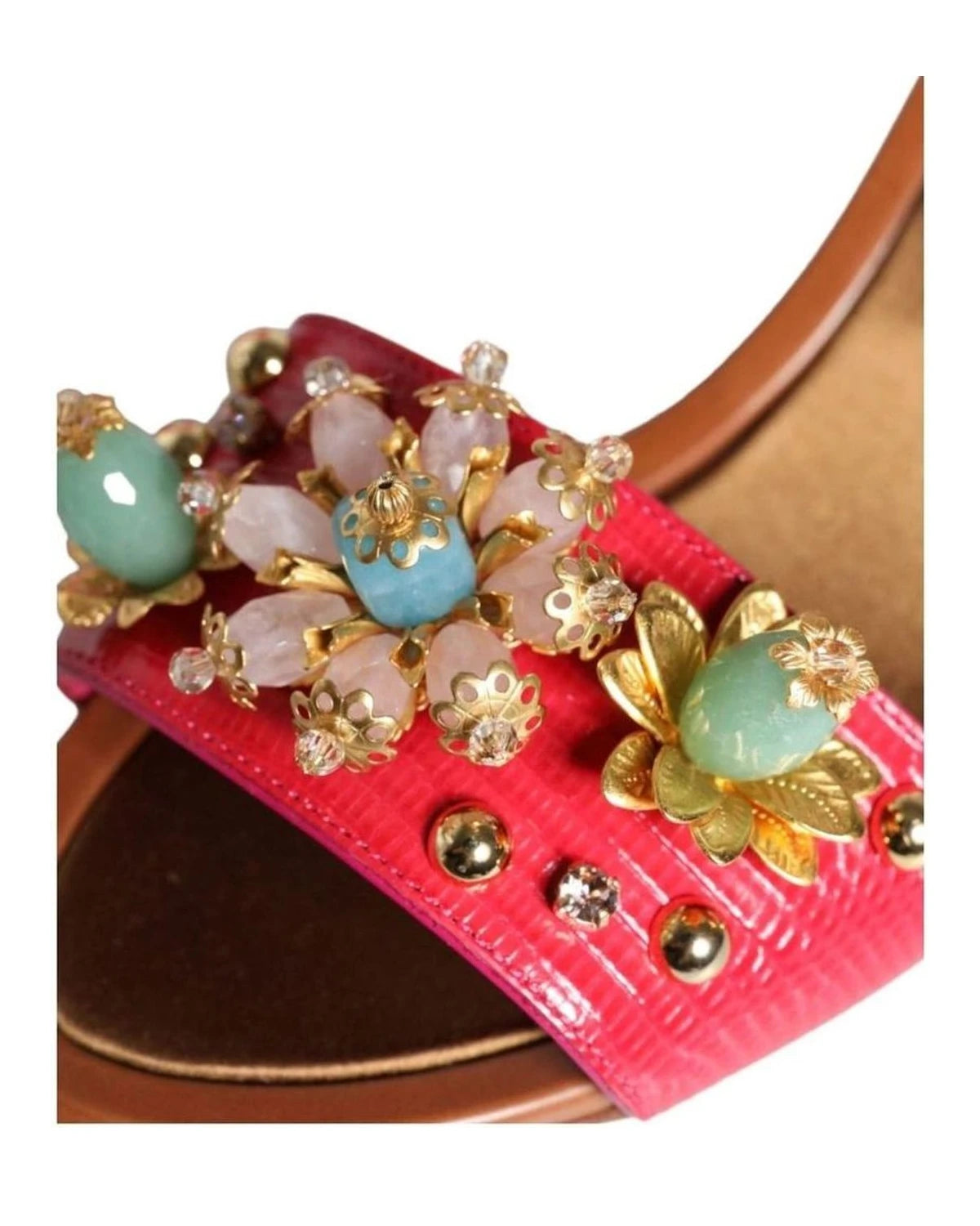 Dolce & Gabbana Fuchsia Leather Sandals Shoes Heels