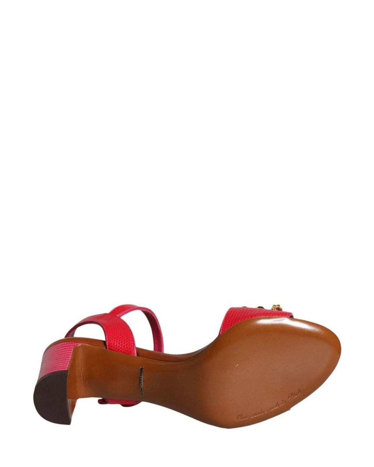 Dolce & Gabbana Fuchsia Leather Sandals Shoes Heels