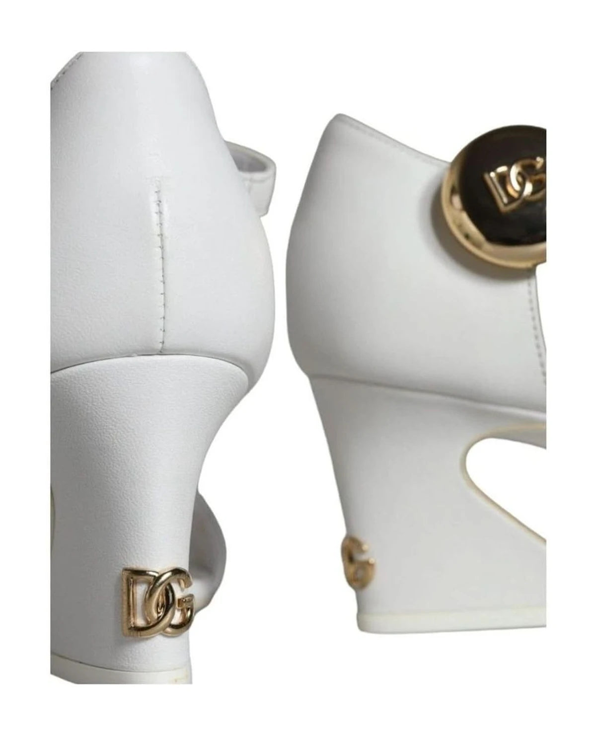 Dolce & Gabbana White Leather Heels Heels