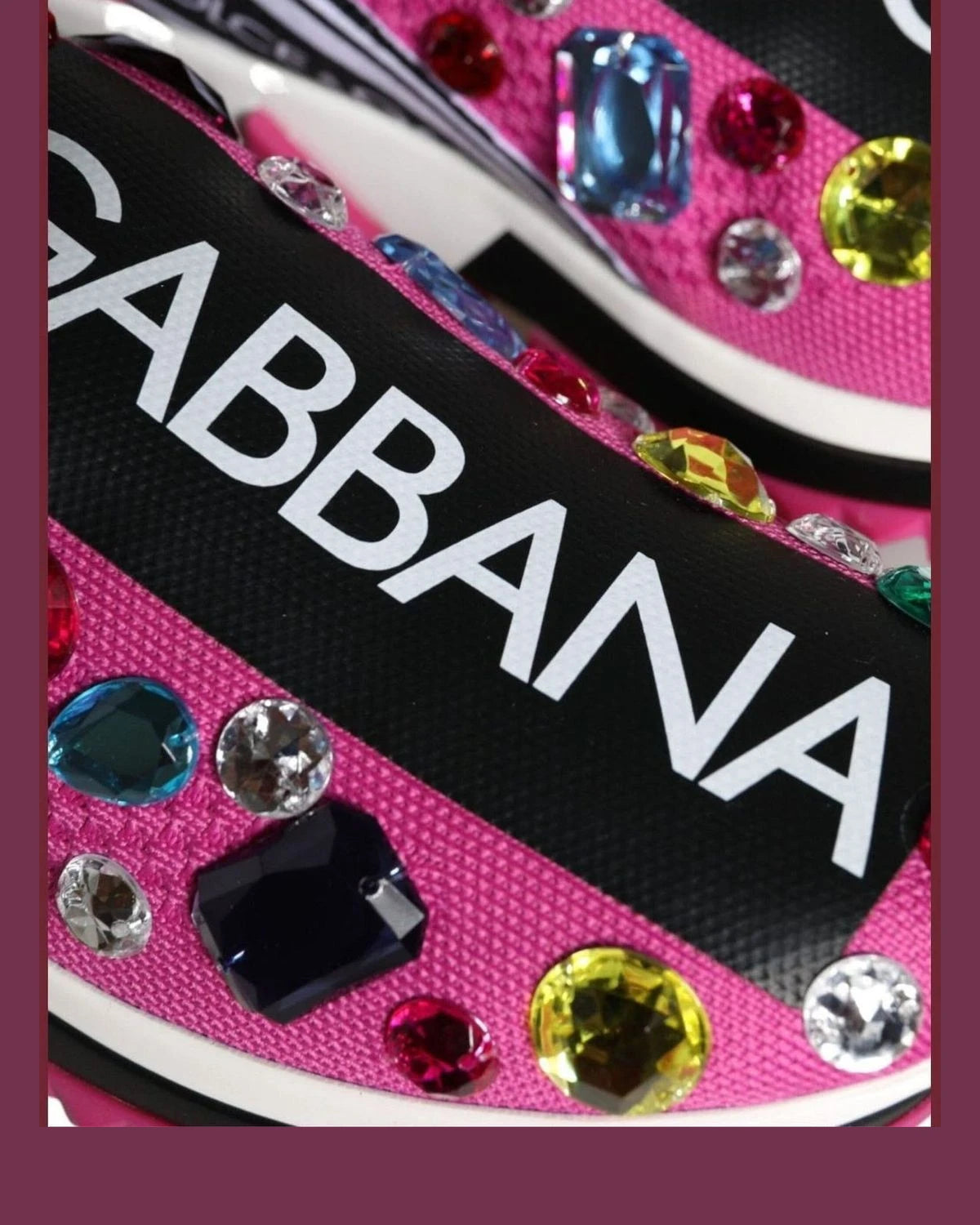Dolce & Gabbana Pink Sorrento Crystals Low Top Sneakers Shoes Sneakers