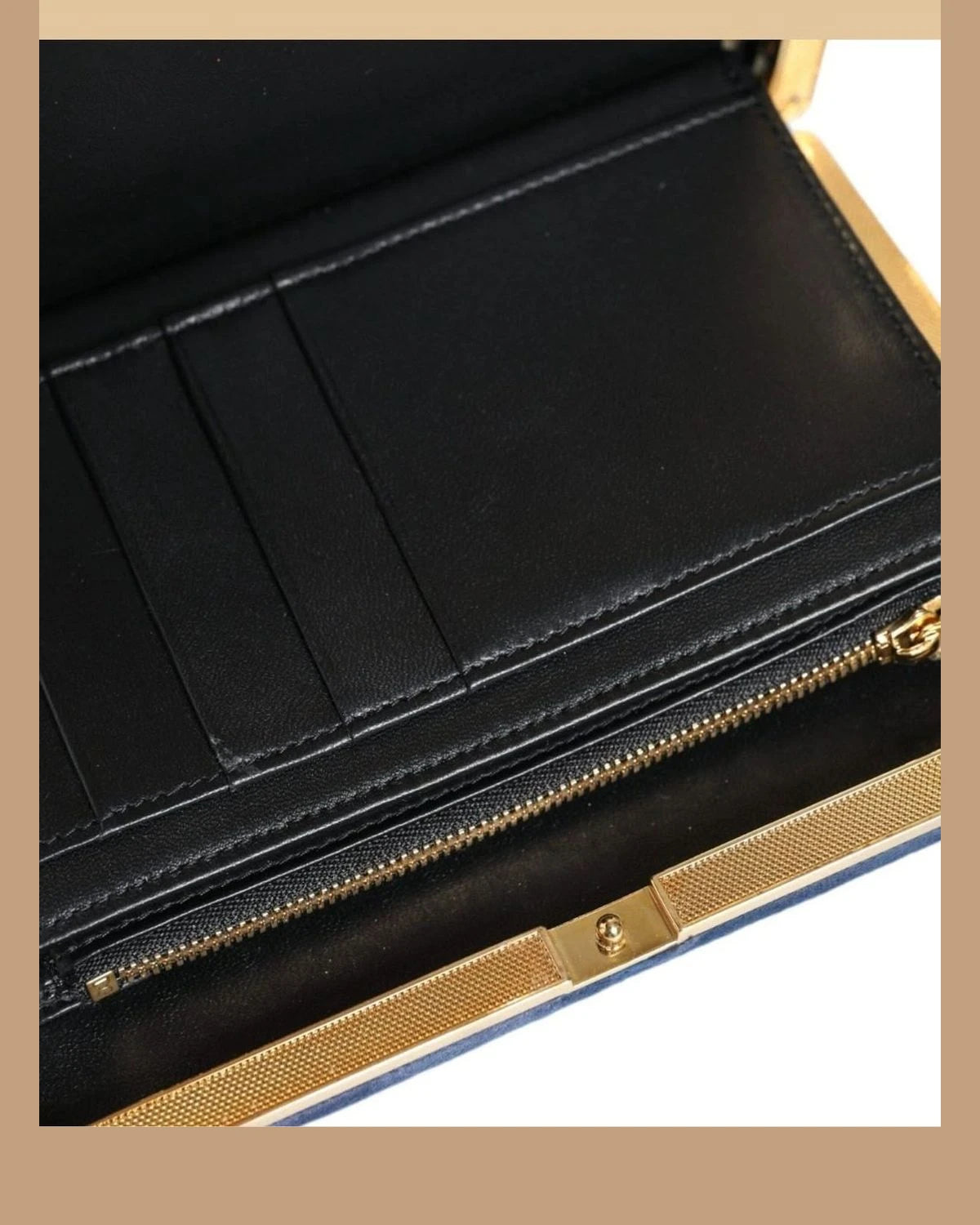 Dolce & Gabbana Blue Velvet Frame Clutch Evening Party Purse Bag Handbags