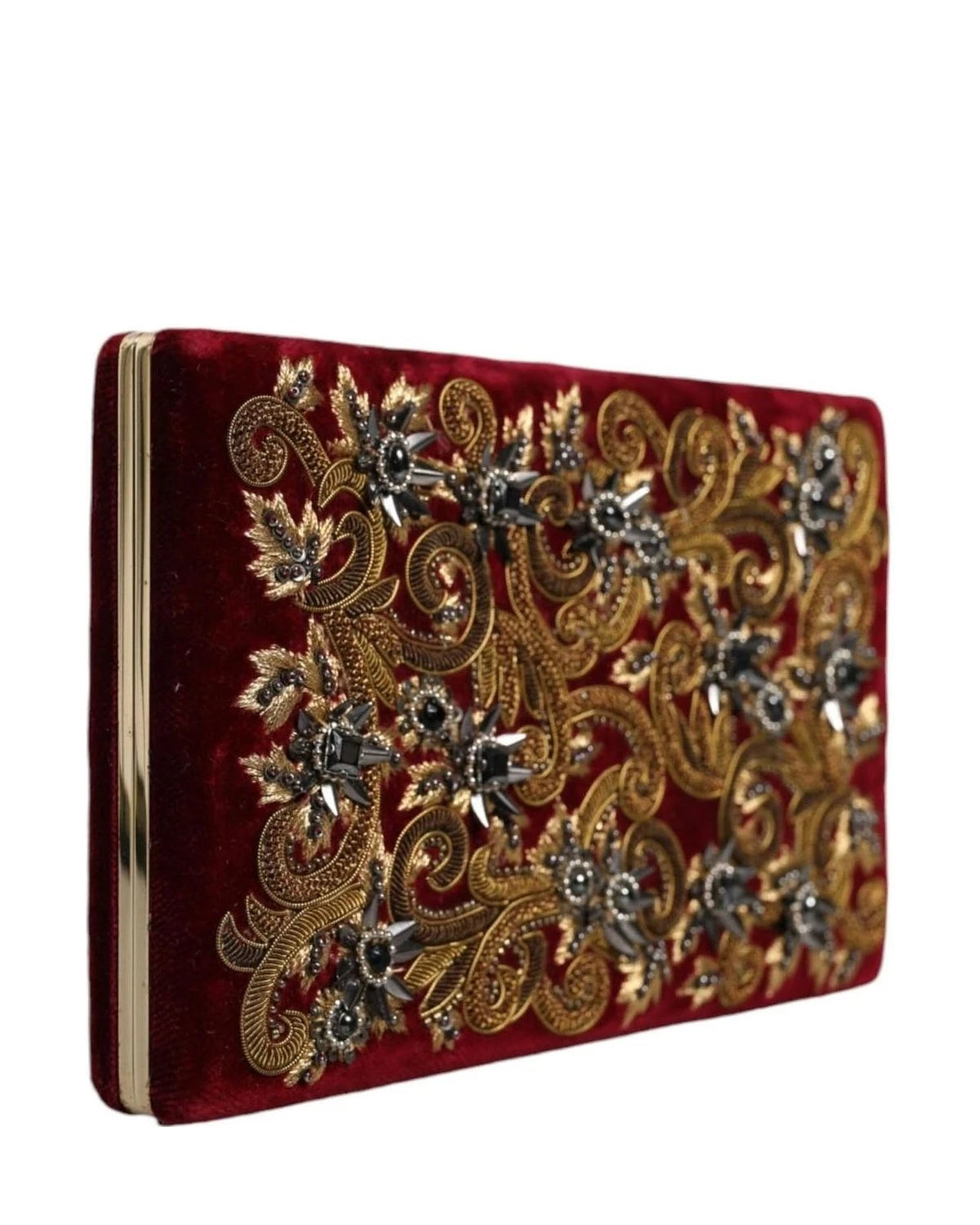 Dolce & Gabbana Red Velvet Clutch Clutch Bags