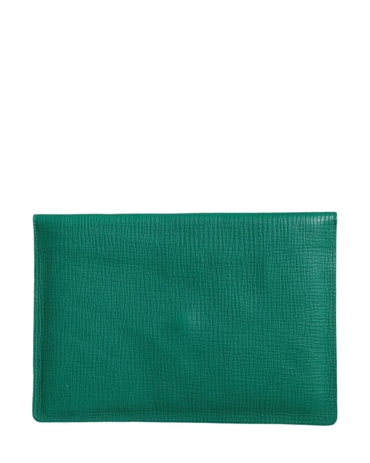 Dolce & Gabbana Green Leather Handbag Clutch Mini Purse Pouch Tablet Case Clutch Bags