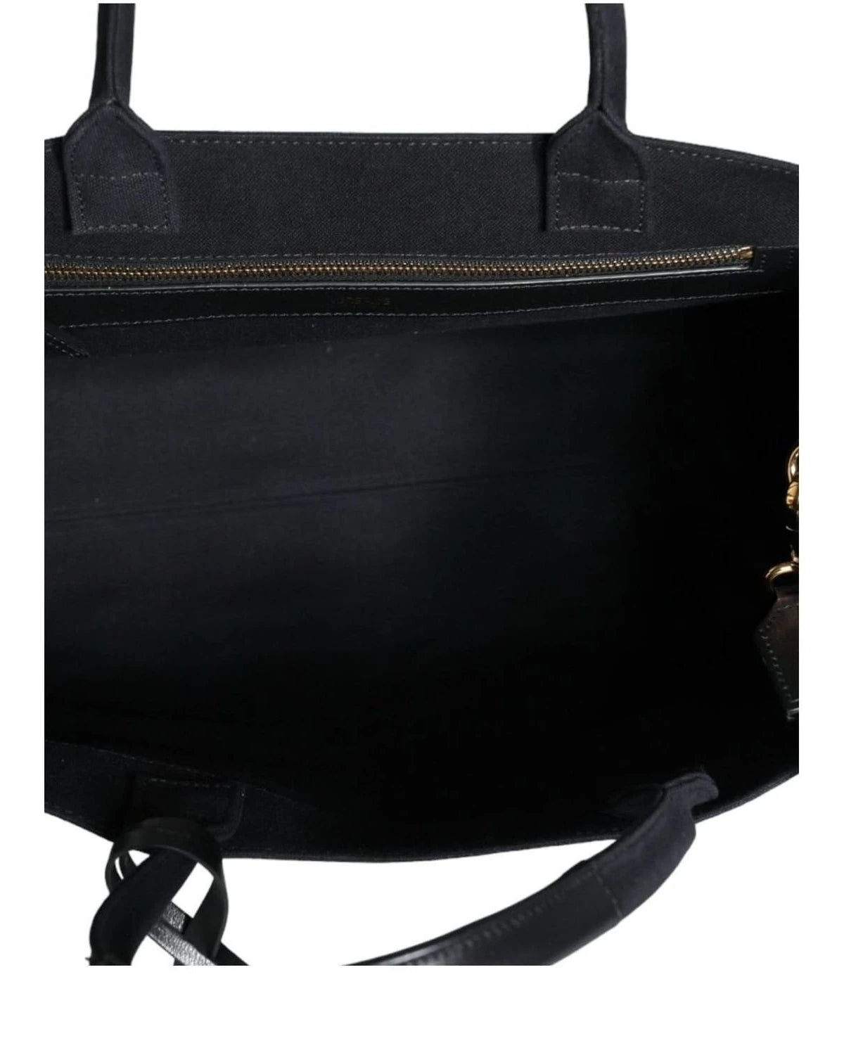 Versace Top Black Handle Canvas Leather Logo Crossbody Tote Bag Cross Body Bags