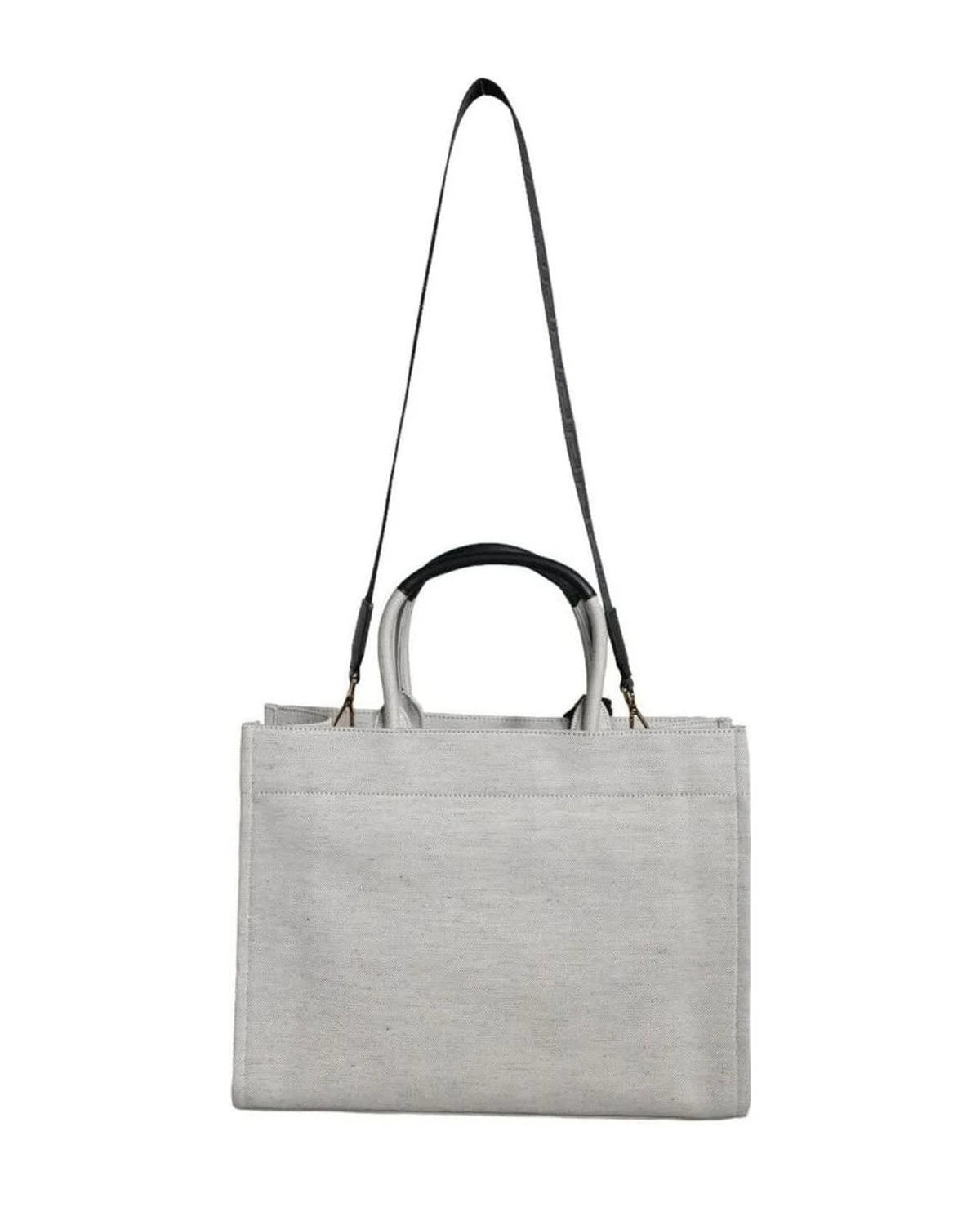 Versace Top White Handle Canvas Leather Logo Crossbody Tote Bag Cross Body Bags