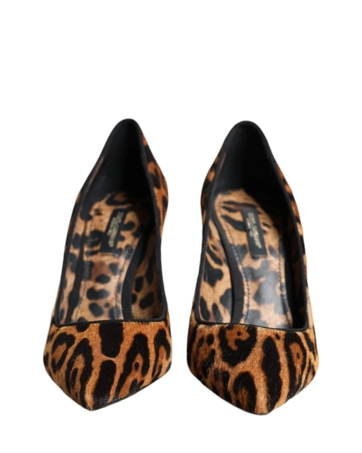 Dolce & Gabbana Brown Leopard Calf Hair Heels Pumps Shoes Heels