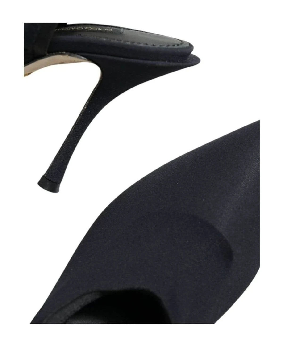 Dolce & Gabbana Black Jersey Stretch Heels Slingback Shoes Heels