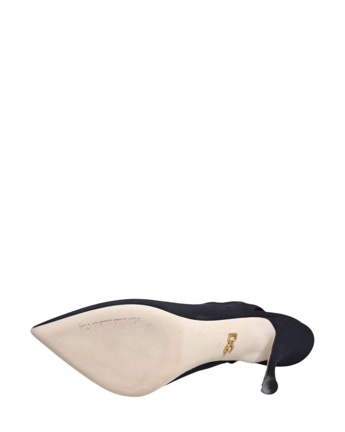 Dolce & Gabbana Black Jersey Stretch Heels Slingback Shoes Heels