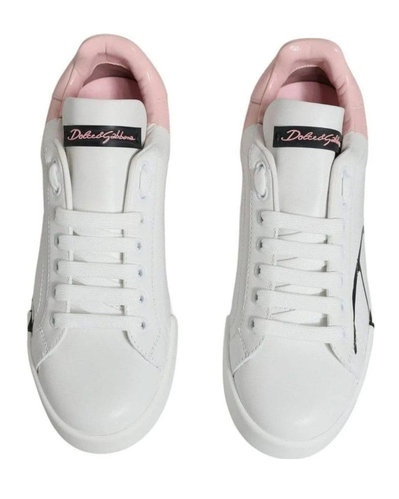 Dolce & Gabbana White Portofino Low Top Sneakers Shoes Sneakers