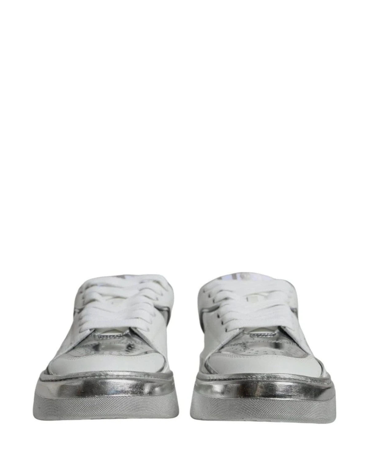 Dolce & Gabbana White Leather Low Top Sneakers Shoes Sneakers