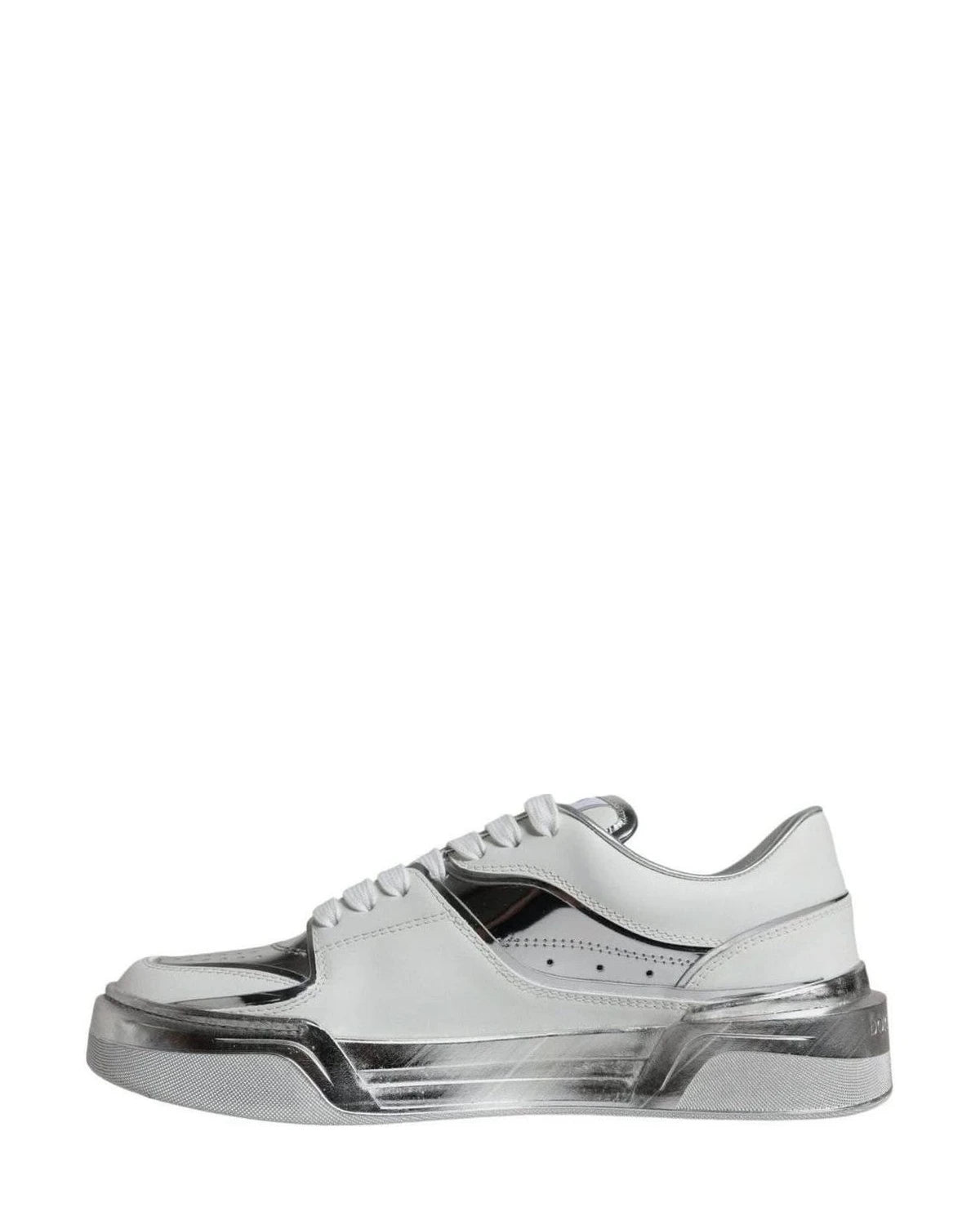 Dolce & Gabbana White Leather Low Top Sneakers Shoes Sneakers