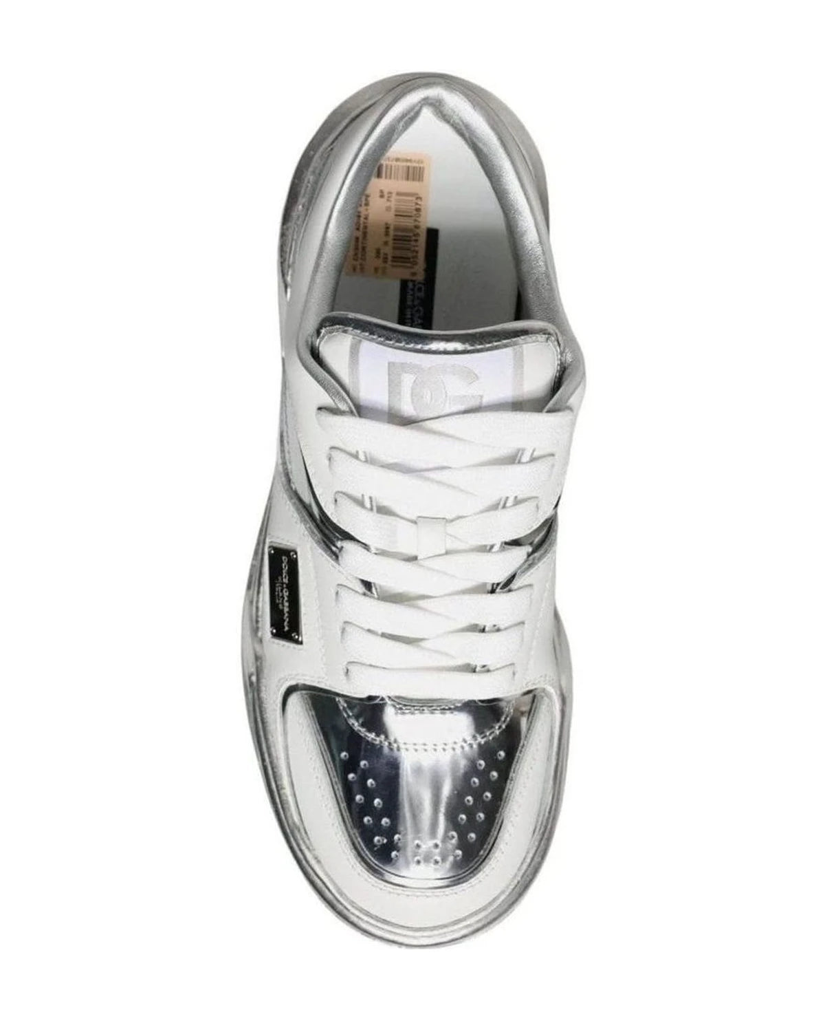 Dolce & Gabbana White Leather Low Top Sneakers Shoes Sneakers