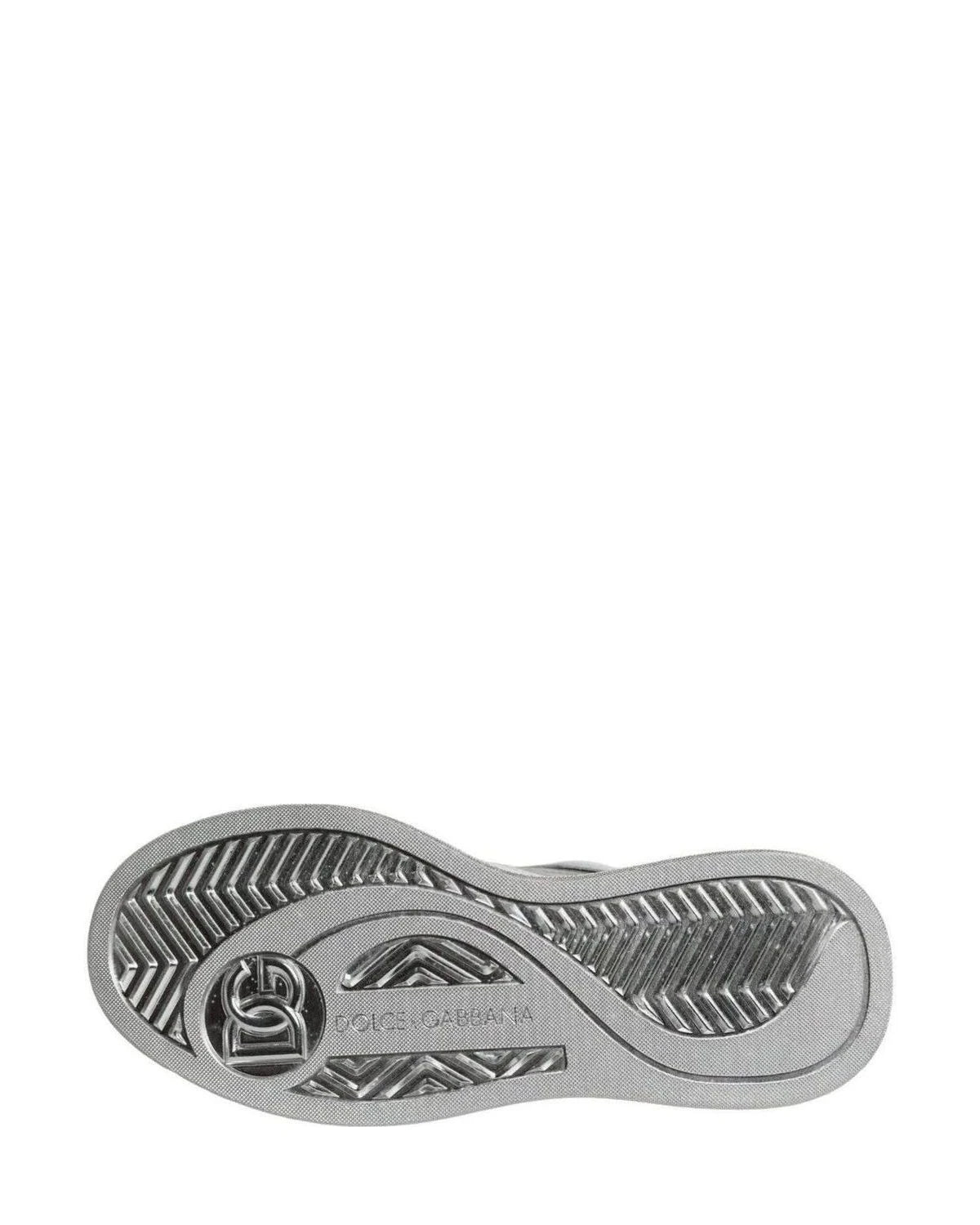 Dolce & Gabbana White Leather Low Top Sneakers Shoes Sneakers
