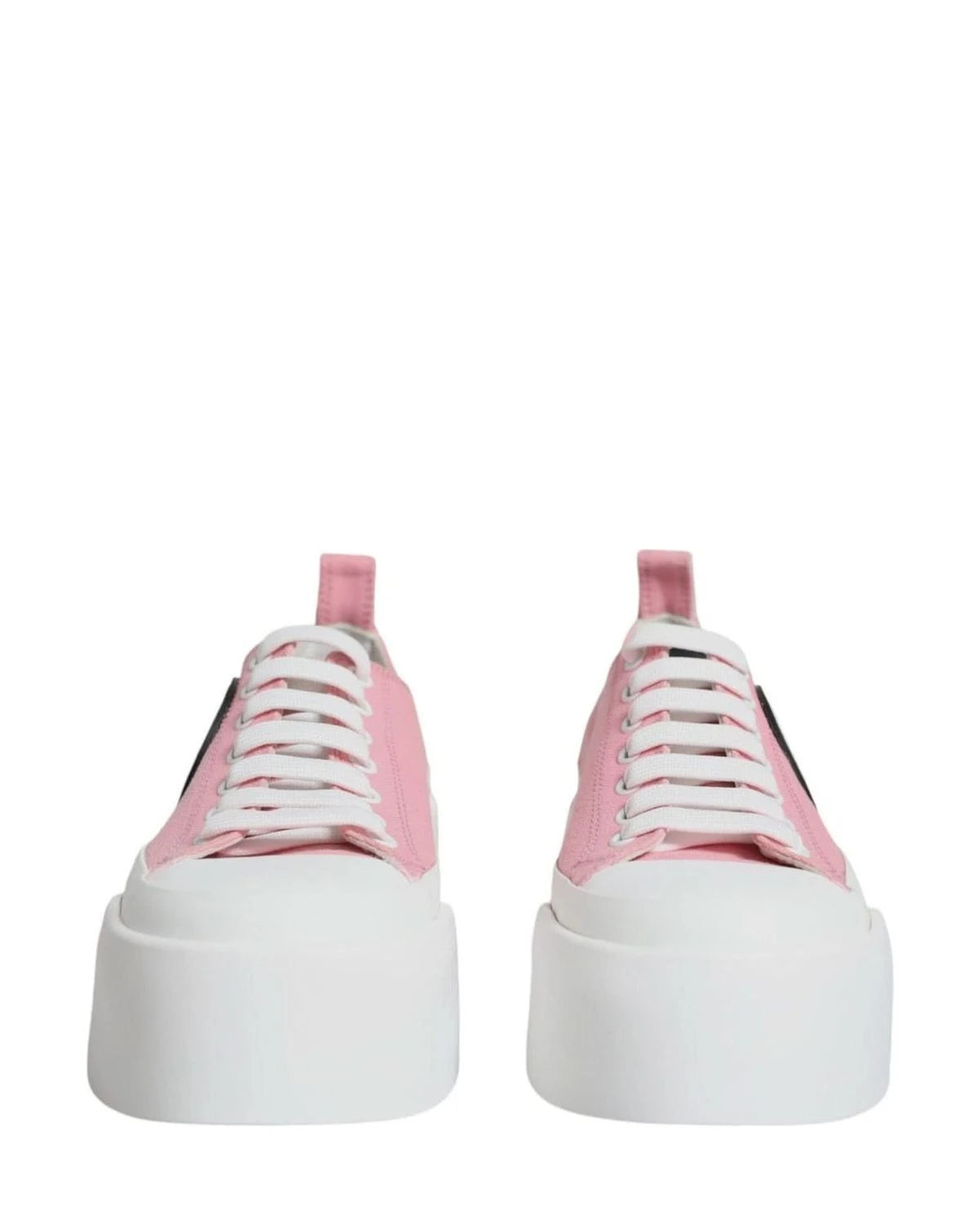 Dolce & Gabbana Pink Canvas Logo Low Top Sneakers Shoes Sneakers