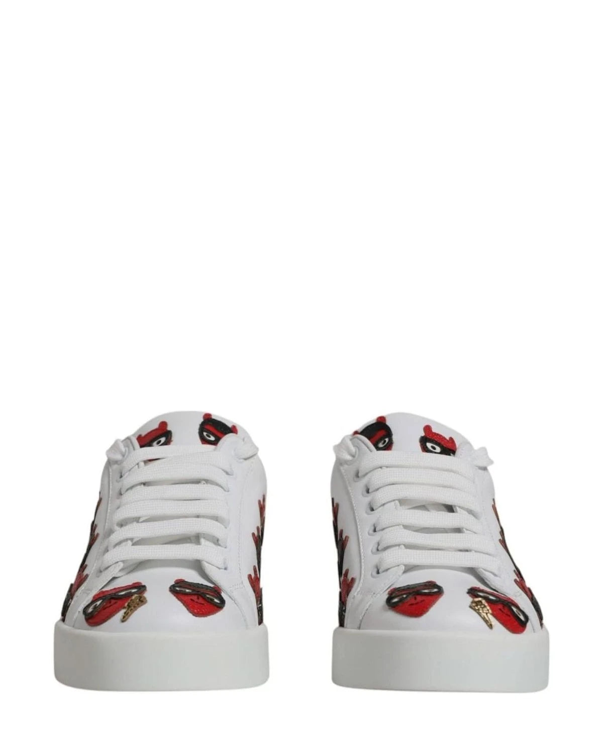 Dolce & Gabbana White Devil Face Portofino Sneakers Shoes Sneakers