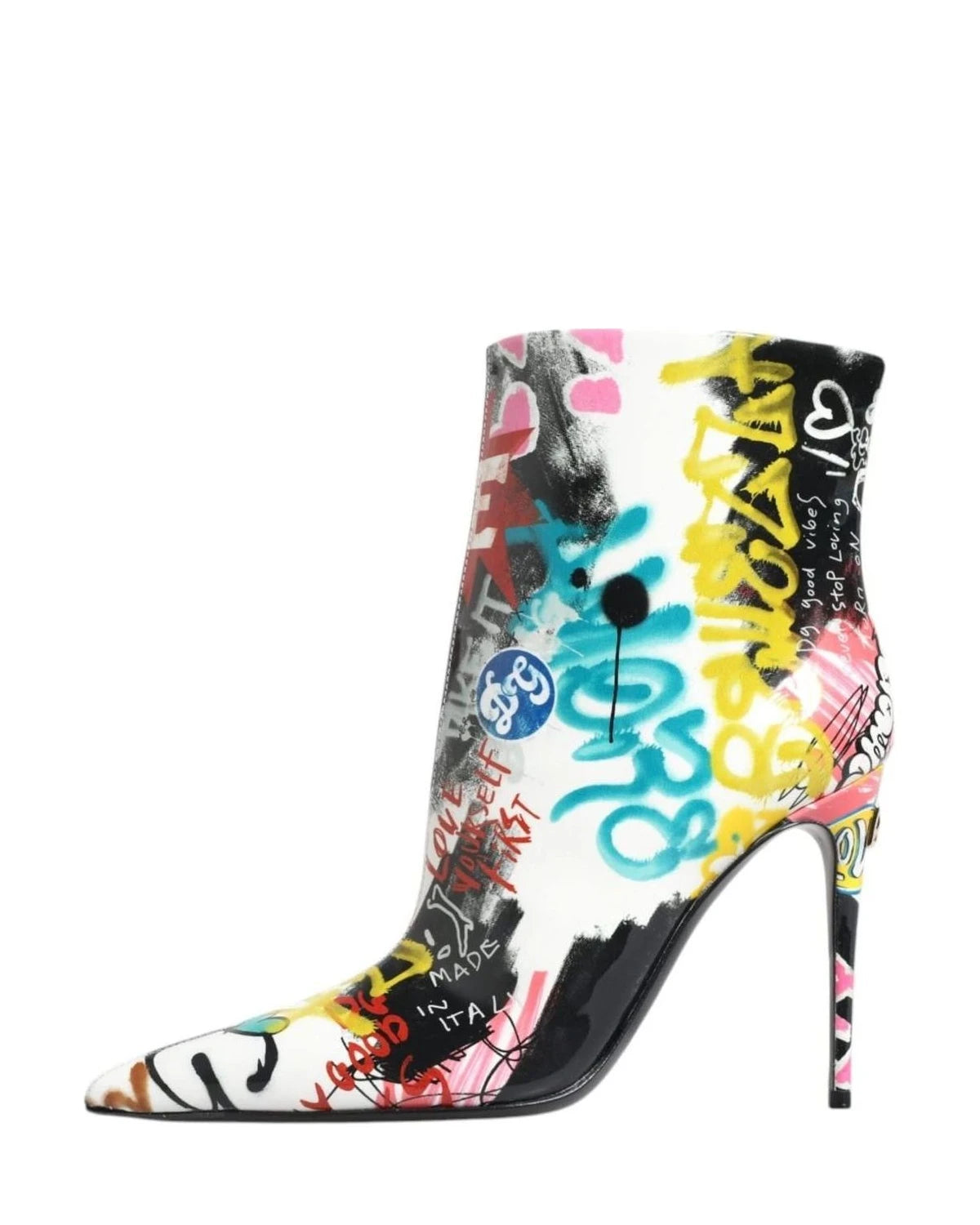 Dolce & Gabbana Multicolor Graffiti Keira Mid Calf Boots Shoes Boots
