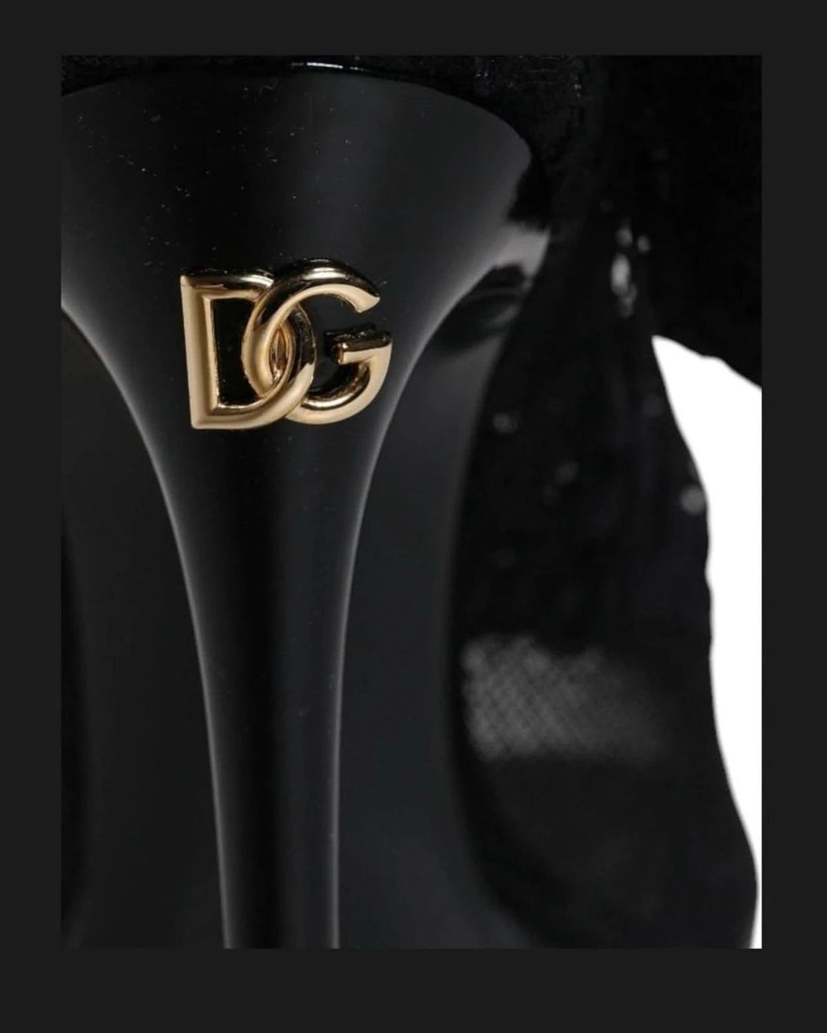 Dolce & Gabbana Black Stretch Taormina Lace Boots Shoes Boots
