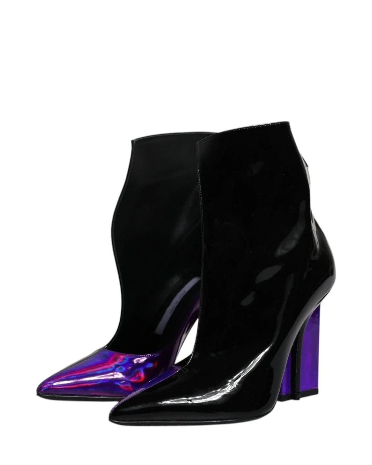 Dolce & Gabbana Purple Pointed Ankle Boots Shoes Boots