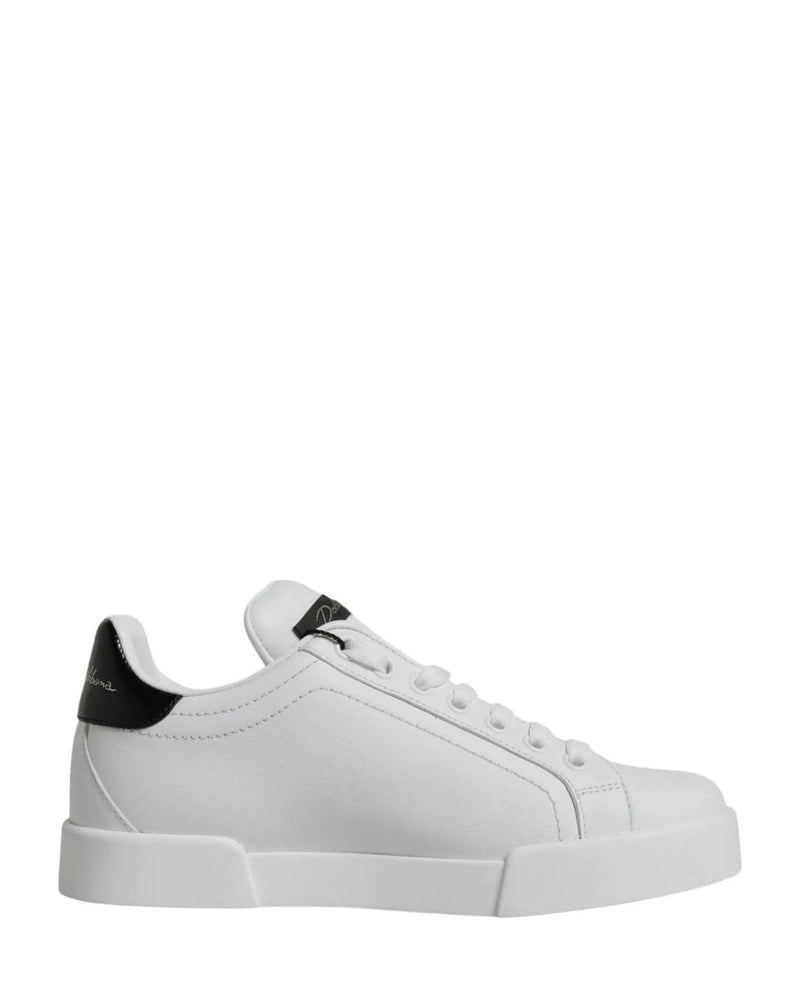Dolce & Gabbana White Leather Classic Low Top Sneakers Shoes Glam Steals