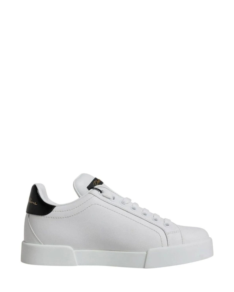 Dolce & Gabbana White Leather Classic Low Top Sneakers Shoes Sneakers